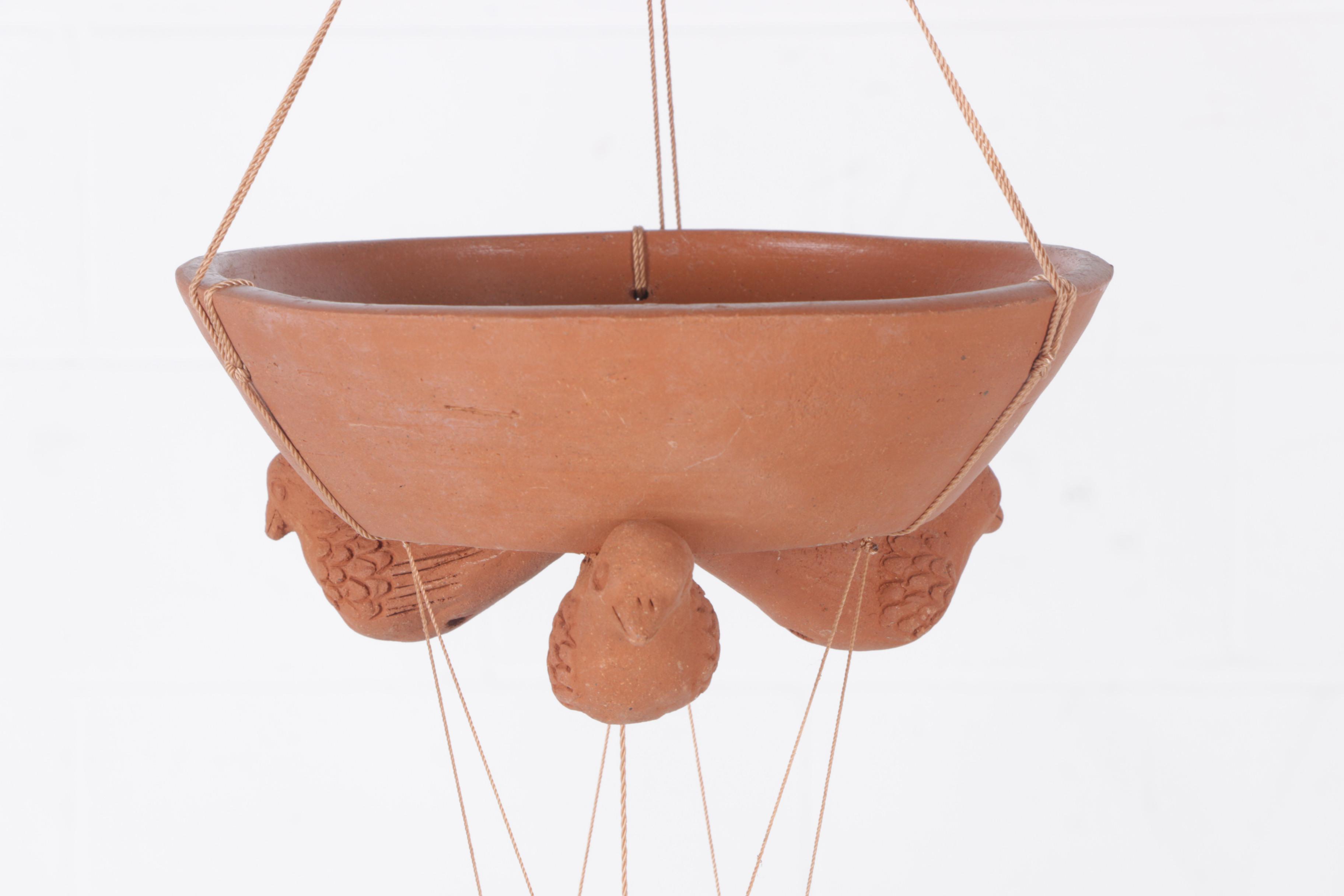 Terracotta Hanging Planter With Chimes