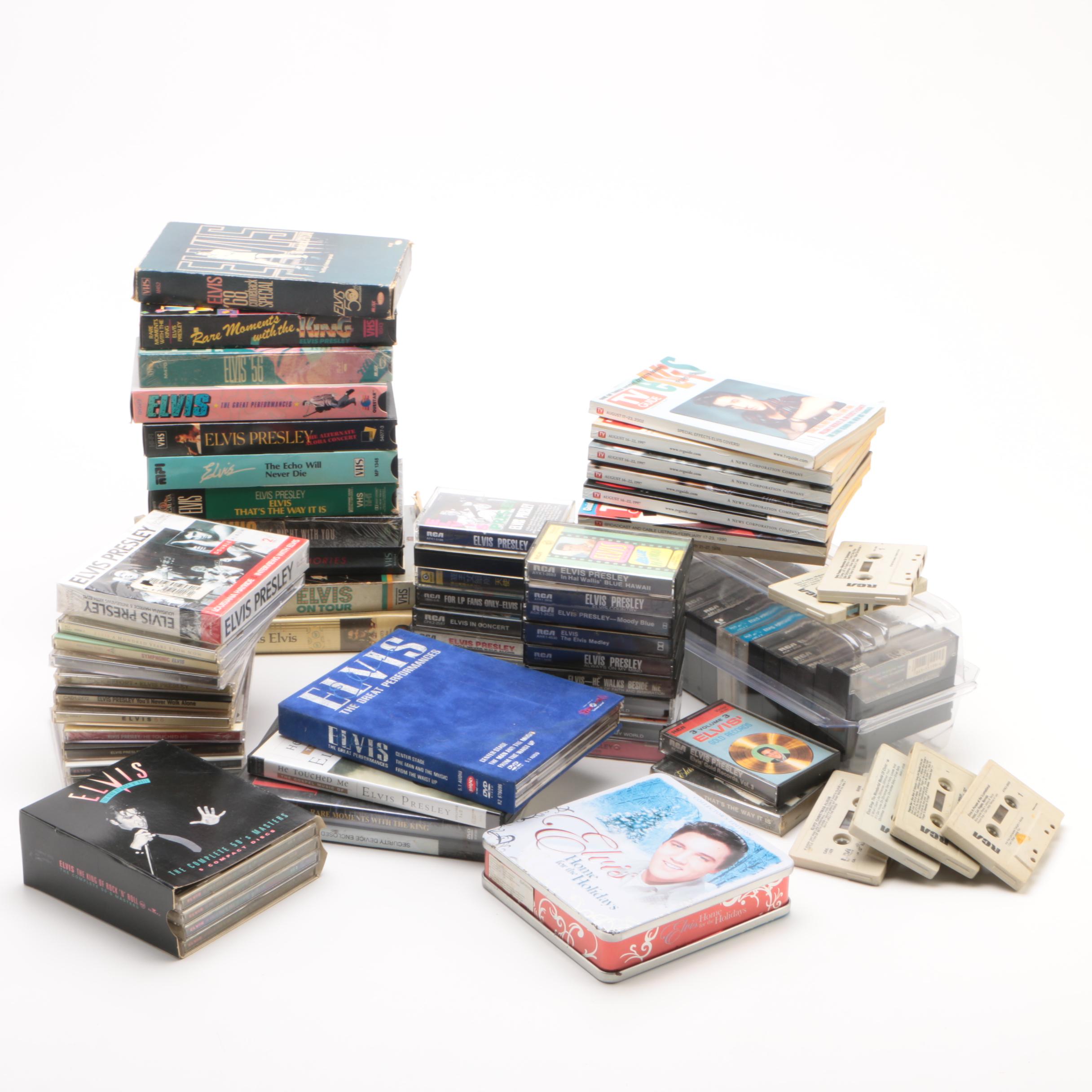 Elvis Presley VHS Tapes, Cassettes, CDs, DVDs and TV Guides