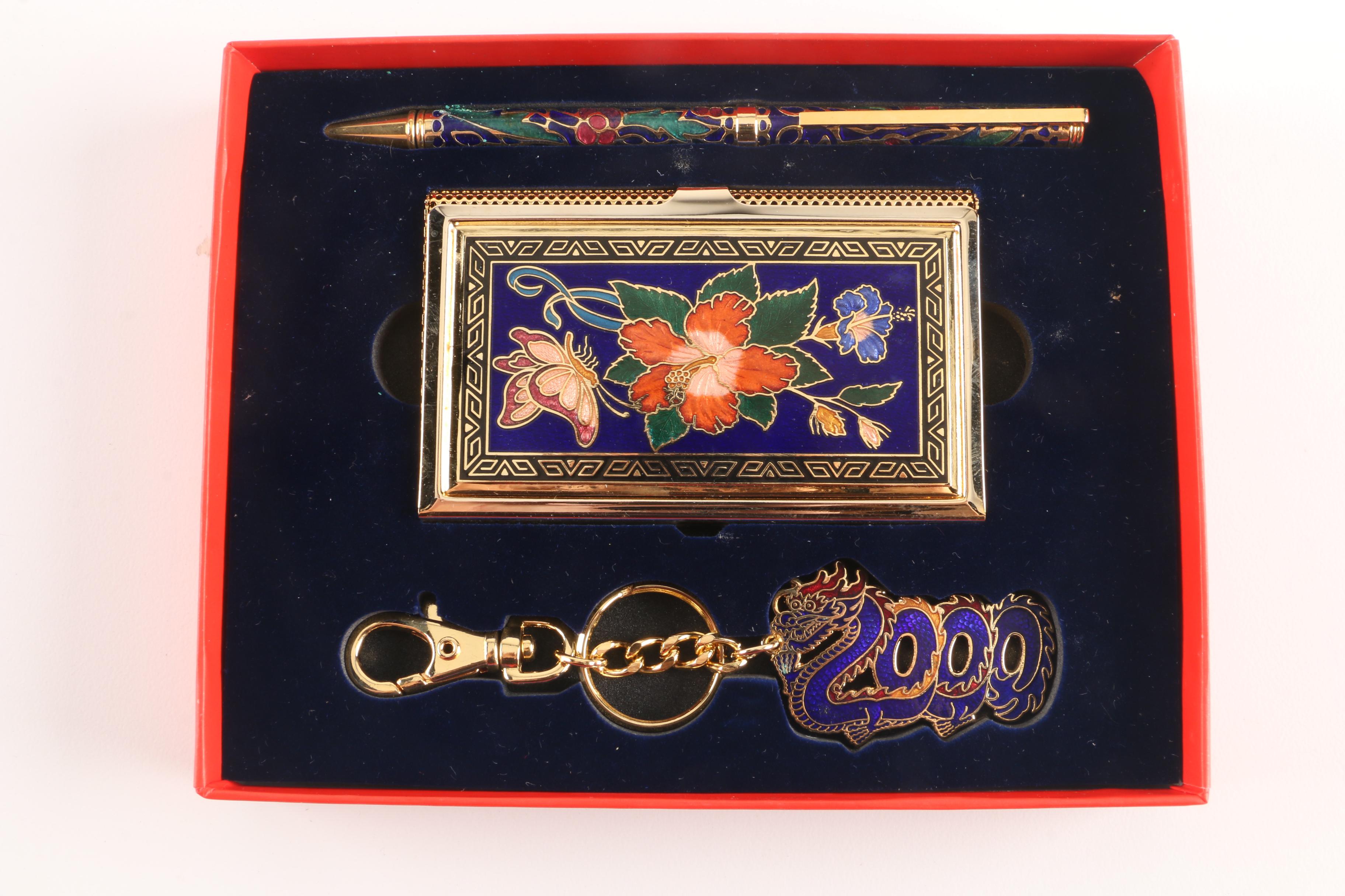 Mikimoto International Jewelry Dish and a Pen Set