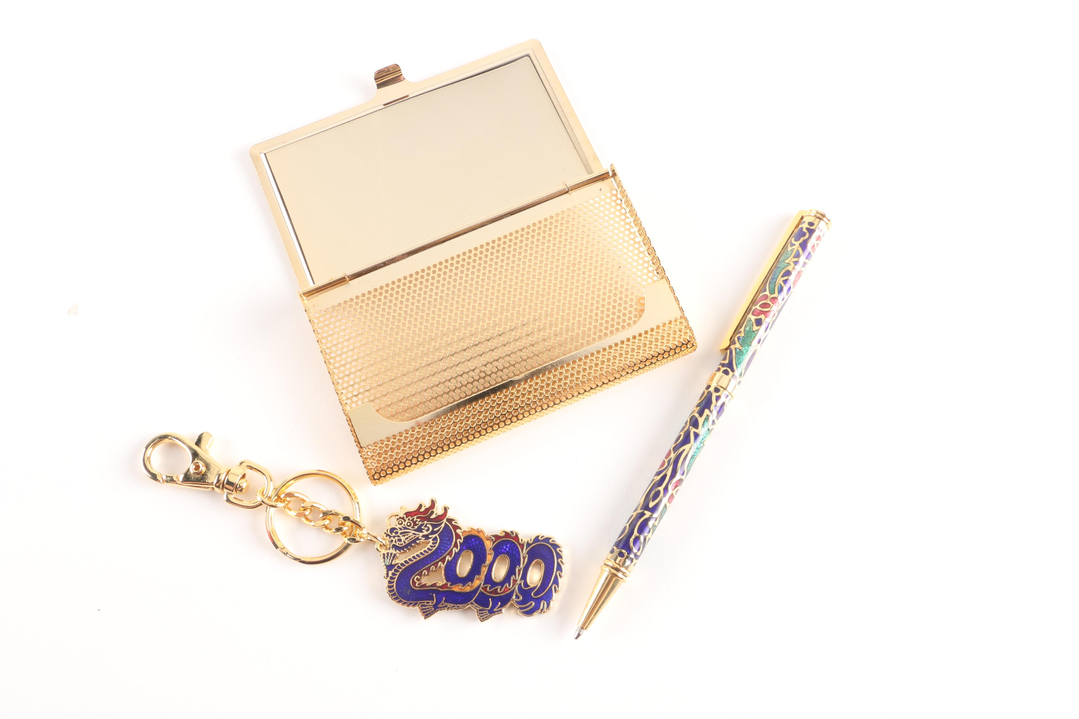 Mikimoto International Jewelry Dish and a Pen Set