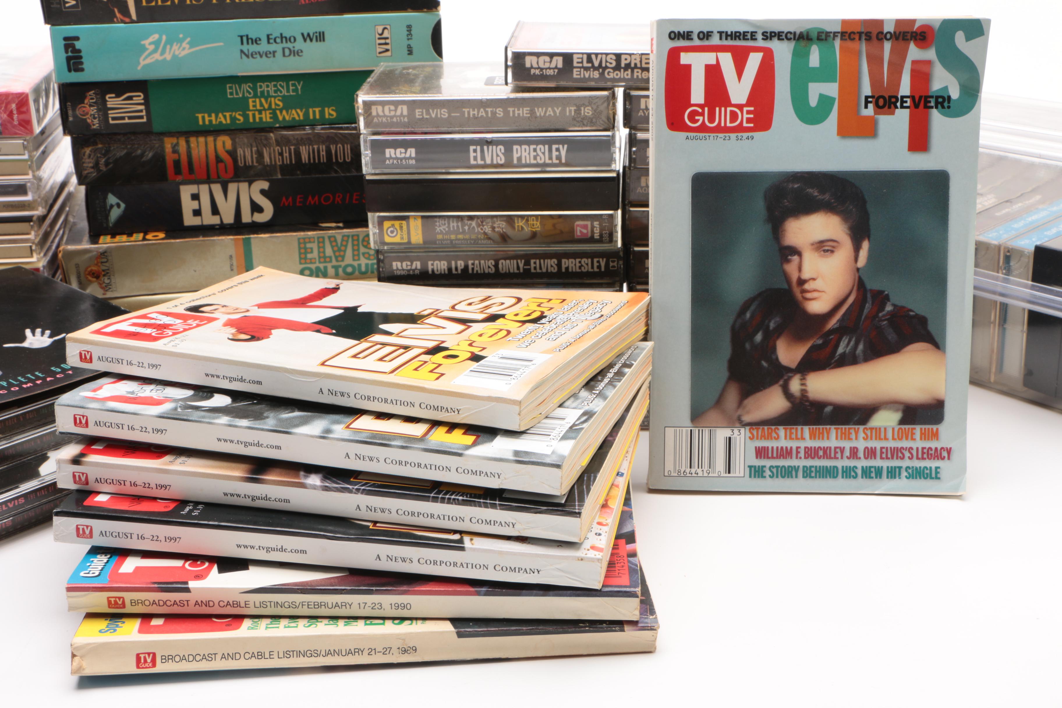 Elvis Presley VHS Tapes, Cassettes, CDs, DVDs and TV Guides
