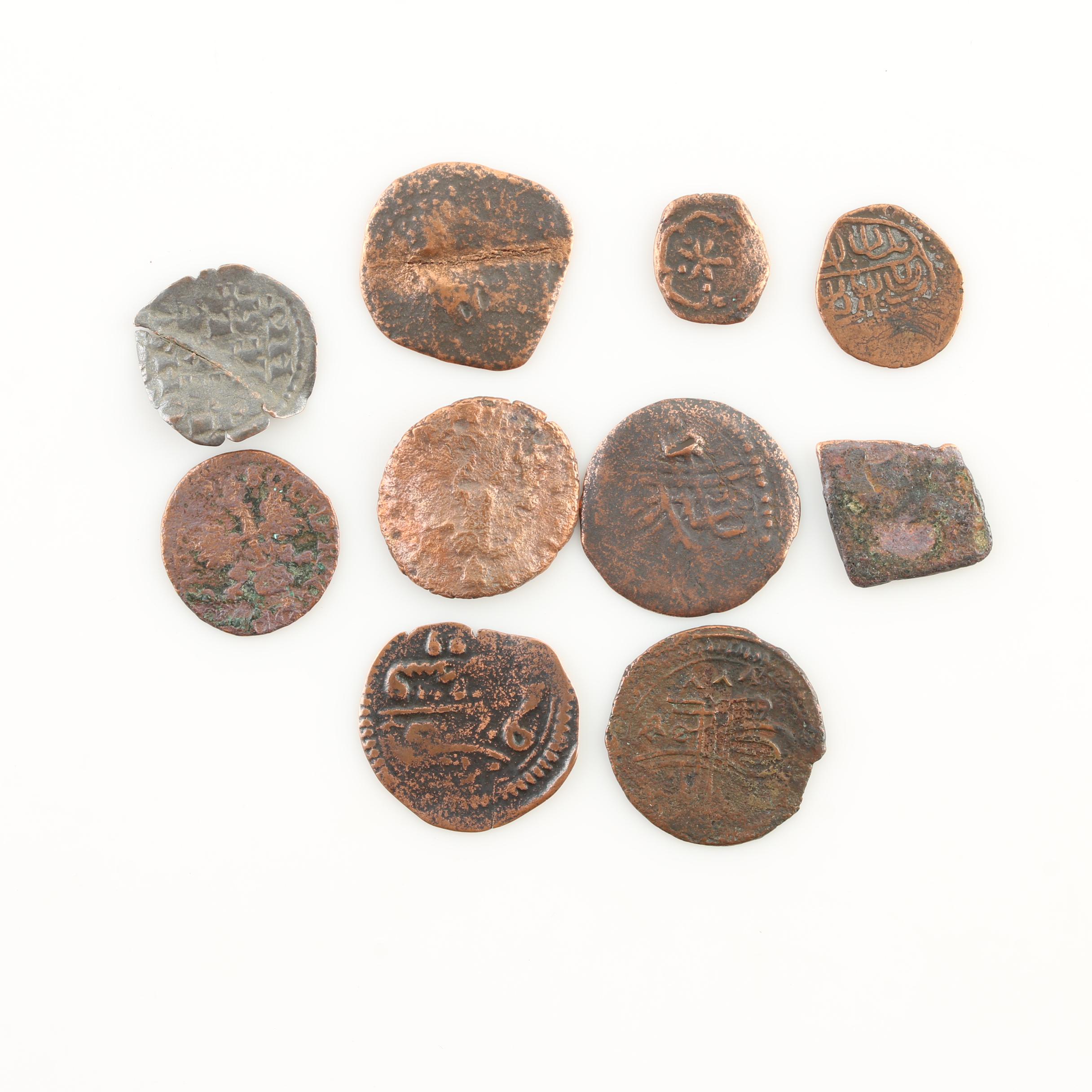 Ten Medieval Era Bronze Coins