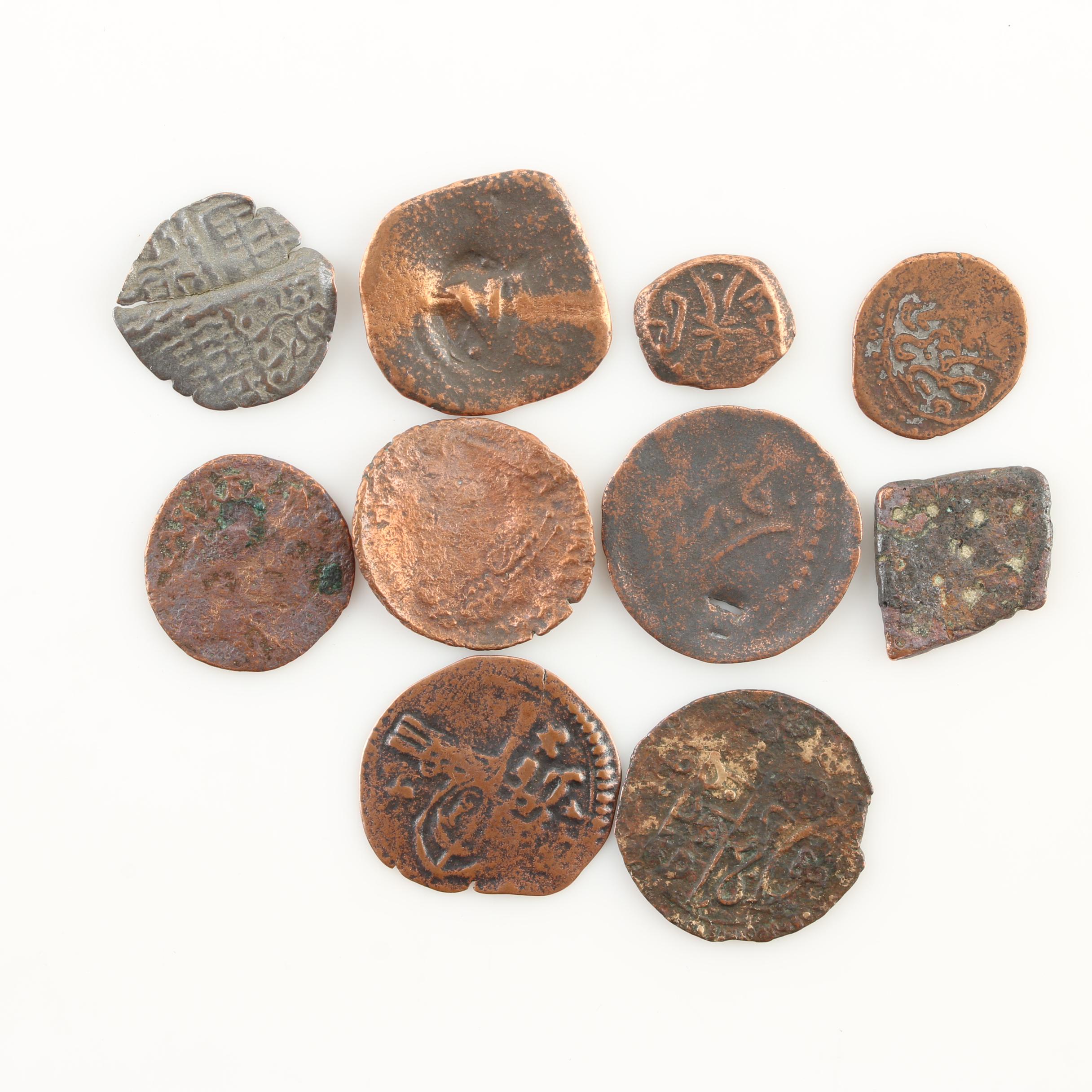 Ten Medieval Era Bronze Coins