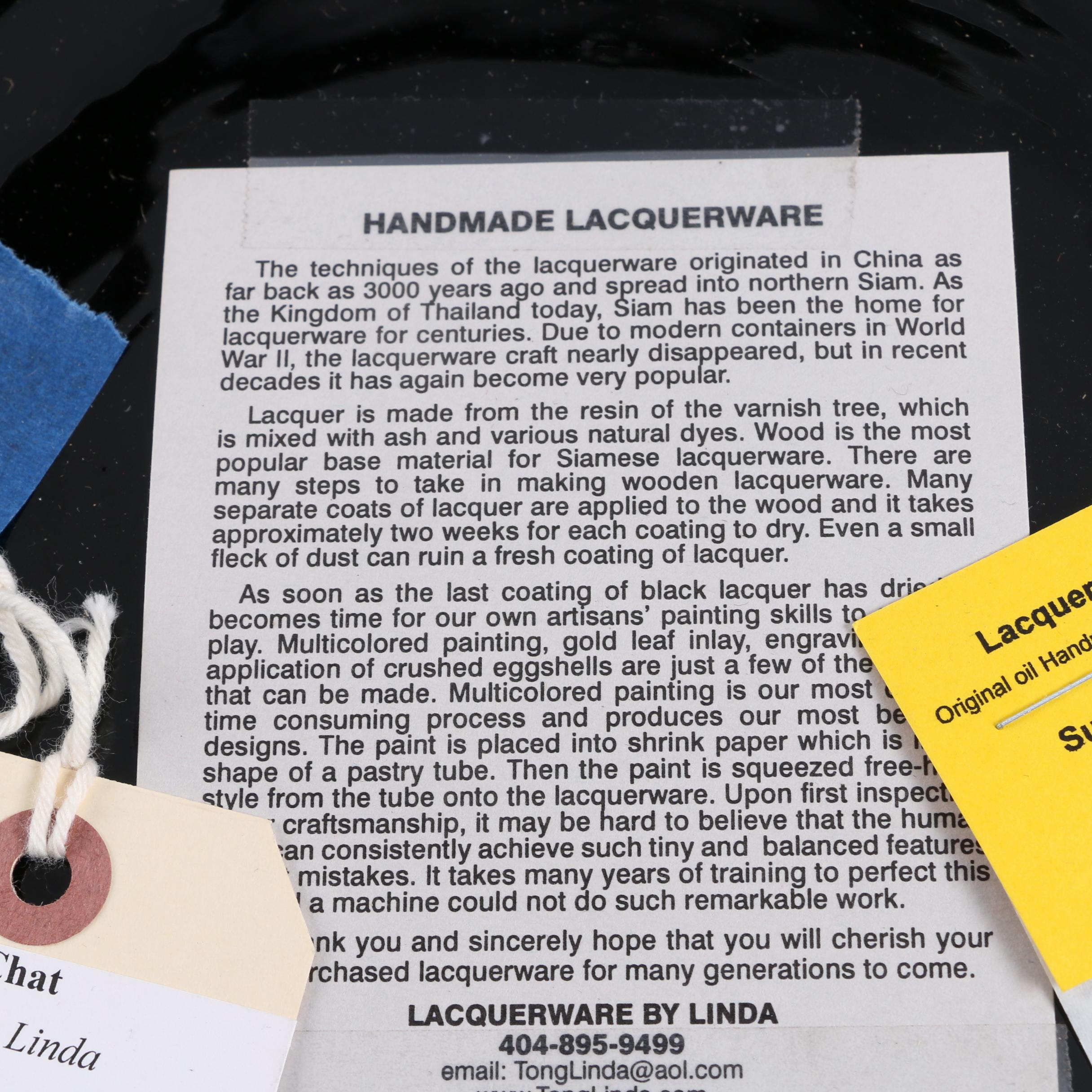 2012 Linda Tong Hand-Painted Laquerware Charger