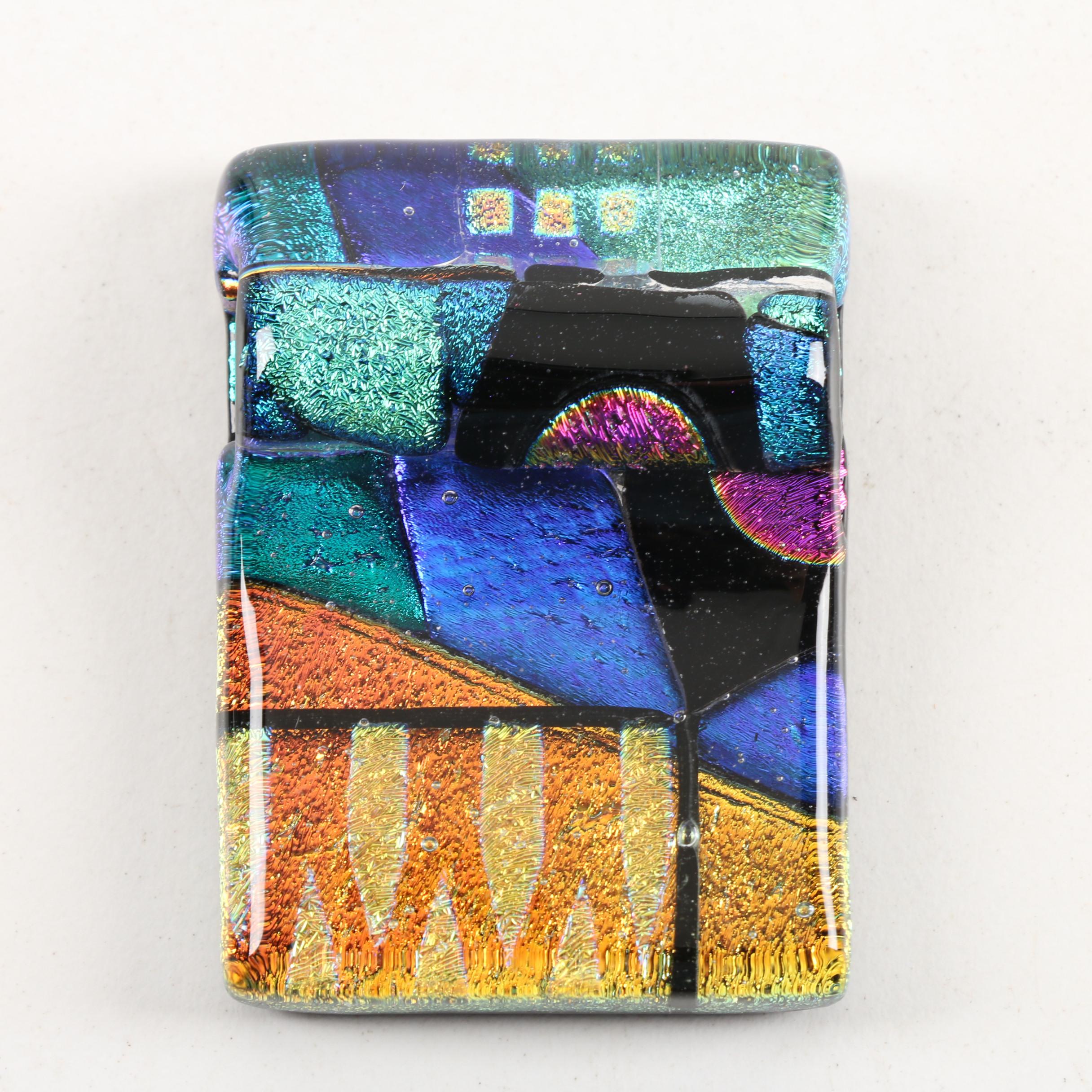 Signed Susan H. Pratt-Smith Dichroic Art Glass Pendants