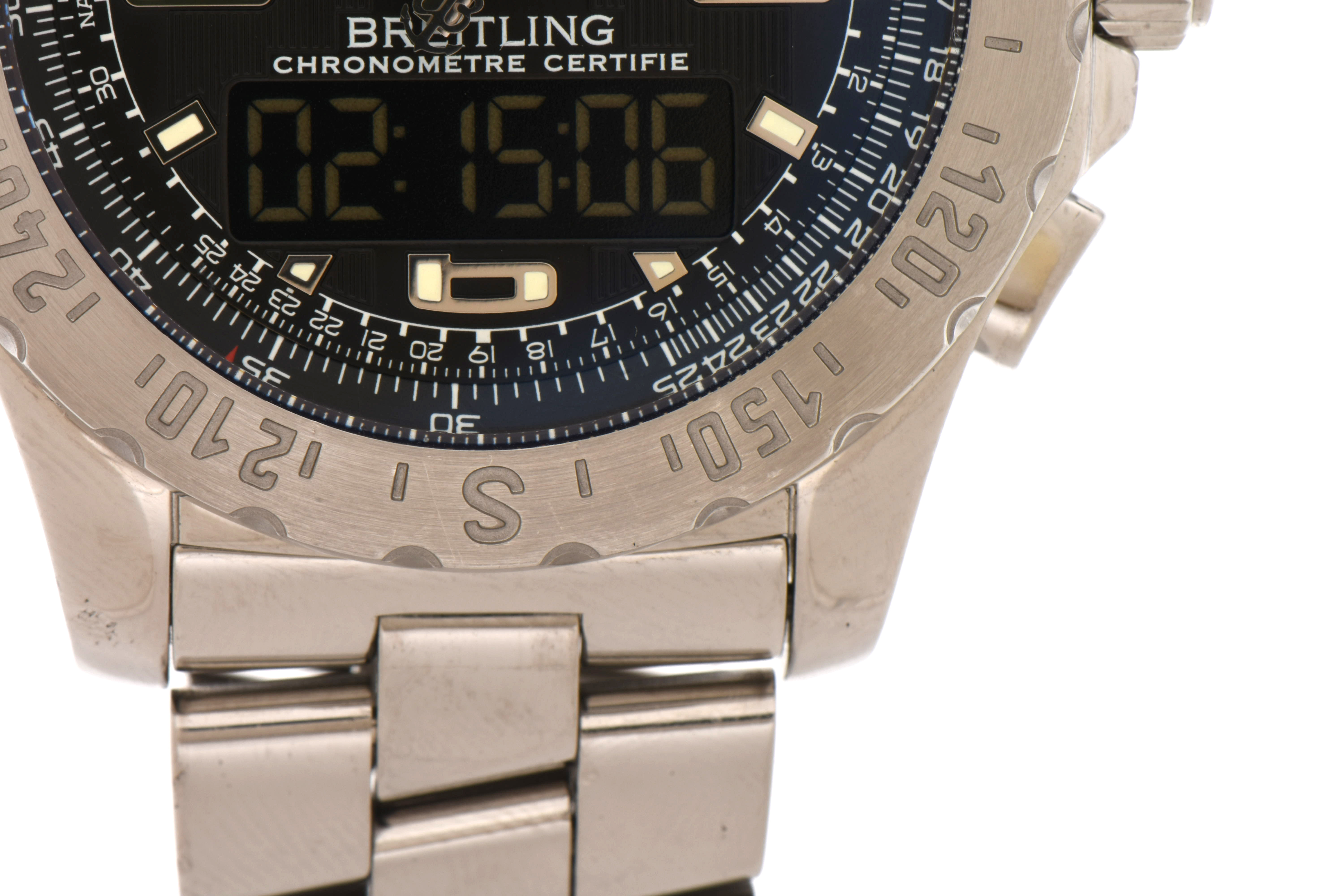 Breitling Airwolf Super Quartz Digital-Analog 44mm Stainless Steel Wristswatch