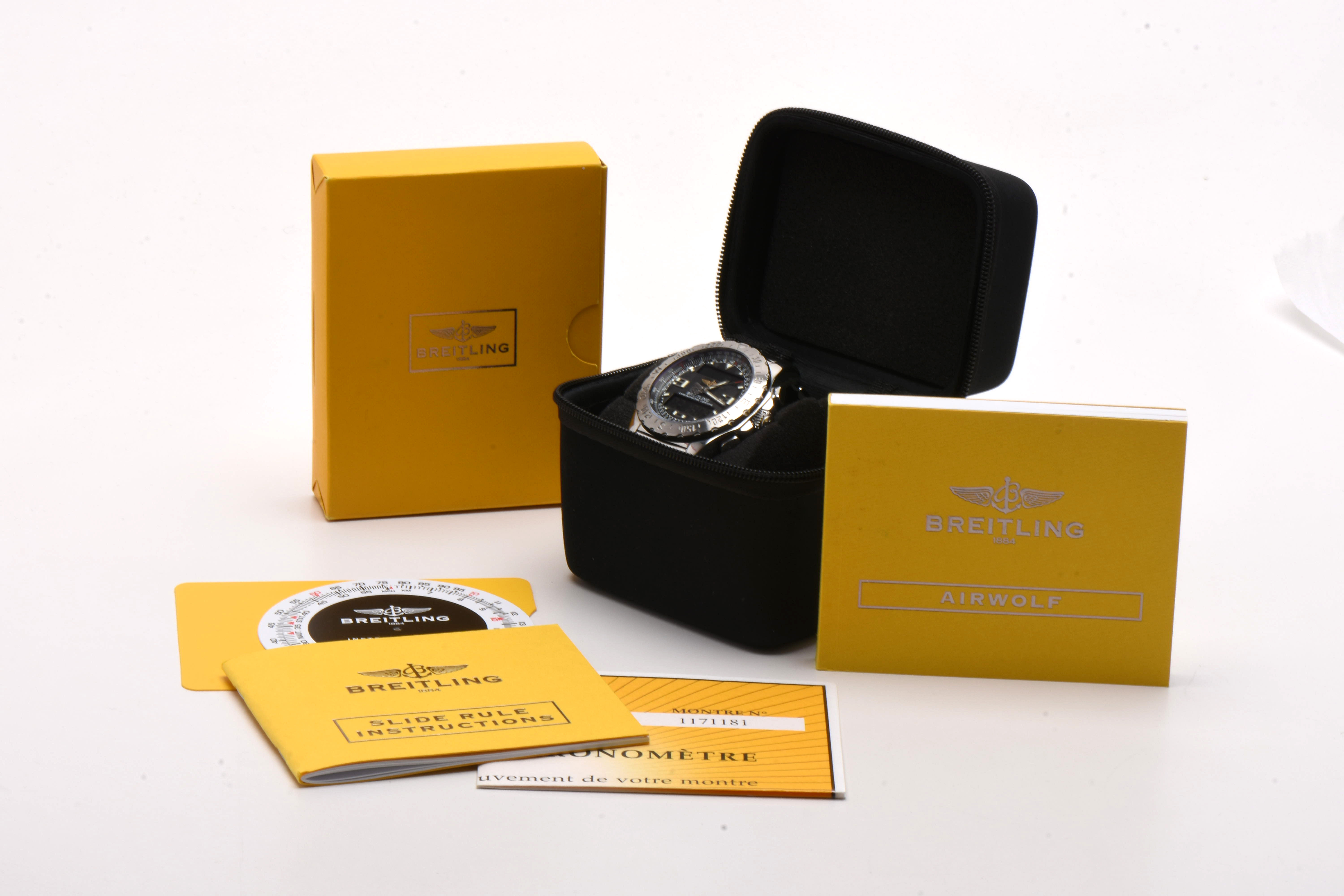 Breitling Airwolf Super Quartz Digital-Analog 44mm Stainless Steel Wristswatch