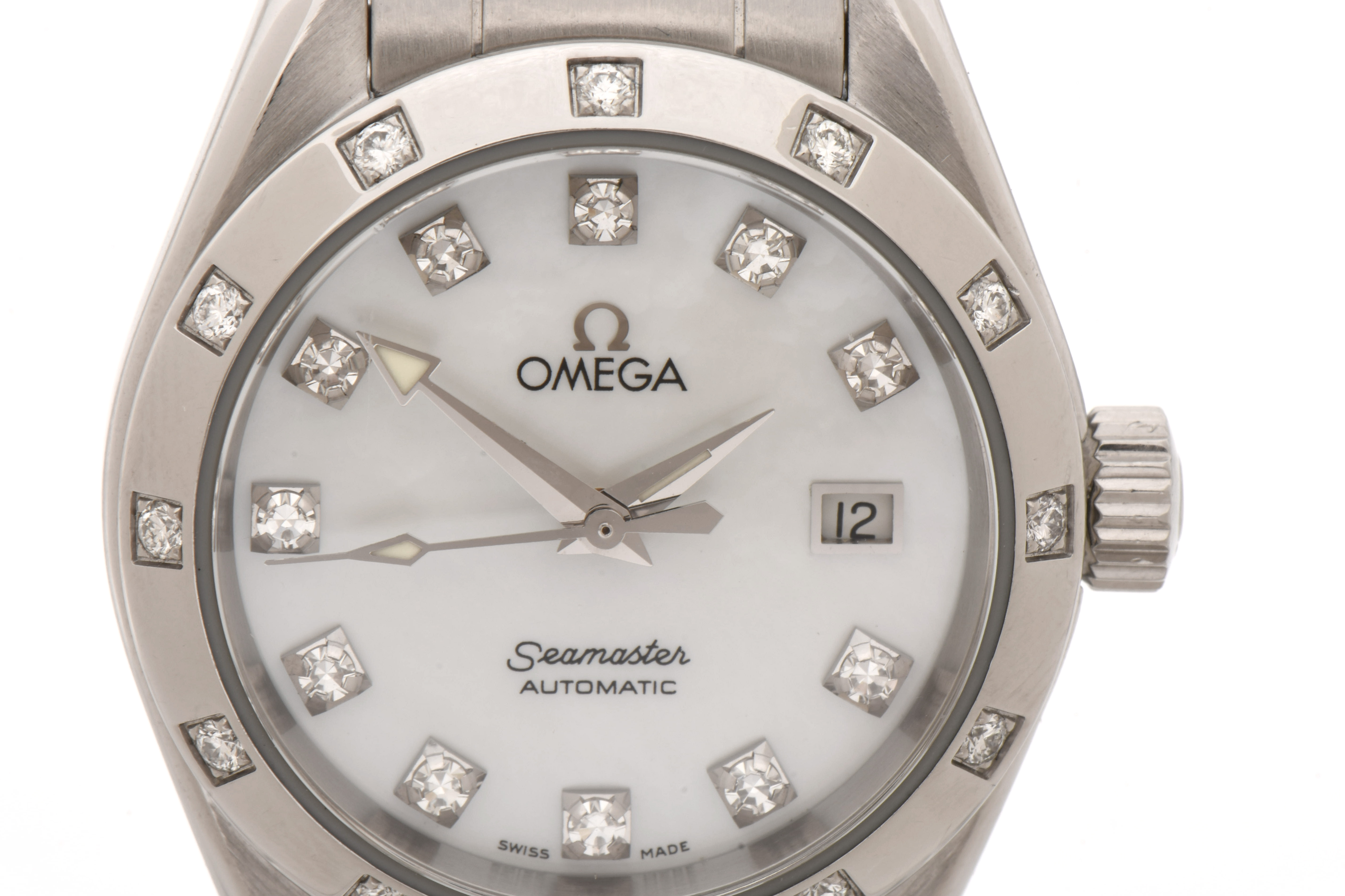 Omega Seamaster Aqua Terra Mother of Pearl Diamond Dial Steel Watch
