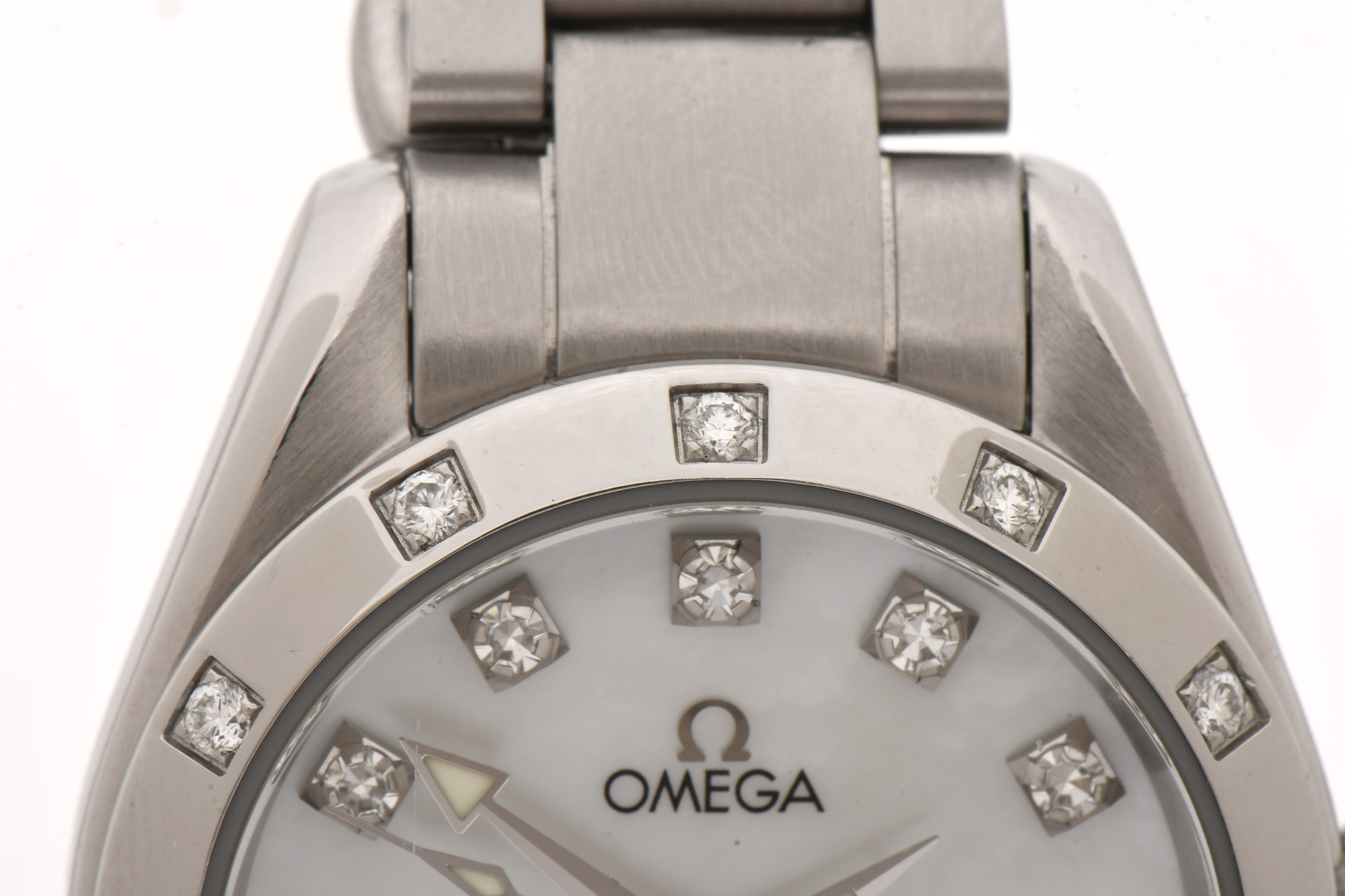 Omega Seamaster Aqua Terra Mother of Pearl Diamond Dial Steel Watch