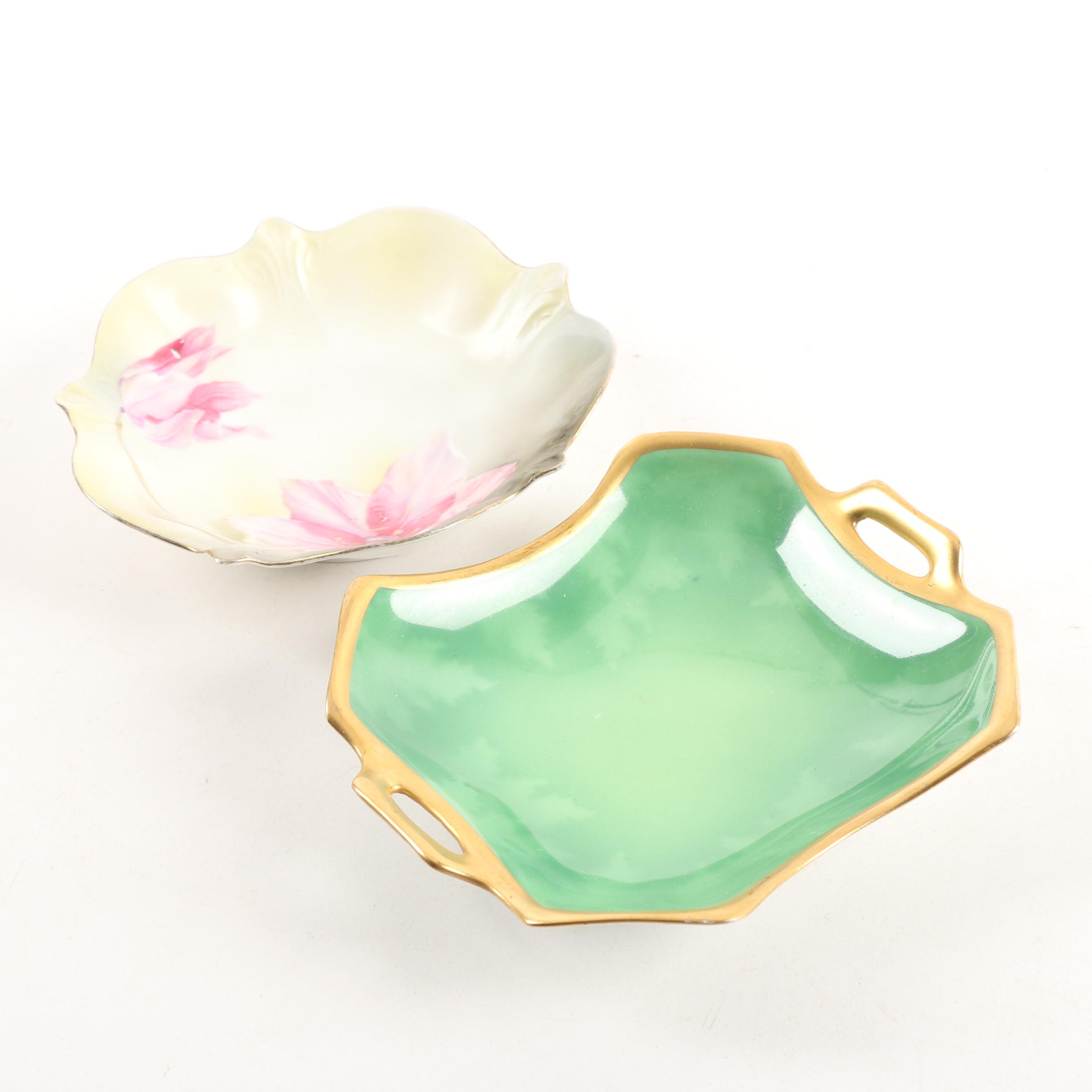 Vintage "RS Germany" Porcelain Bowls Including Pickard and Hand-Painted Tulips