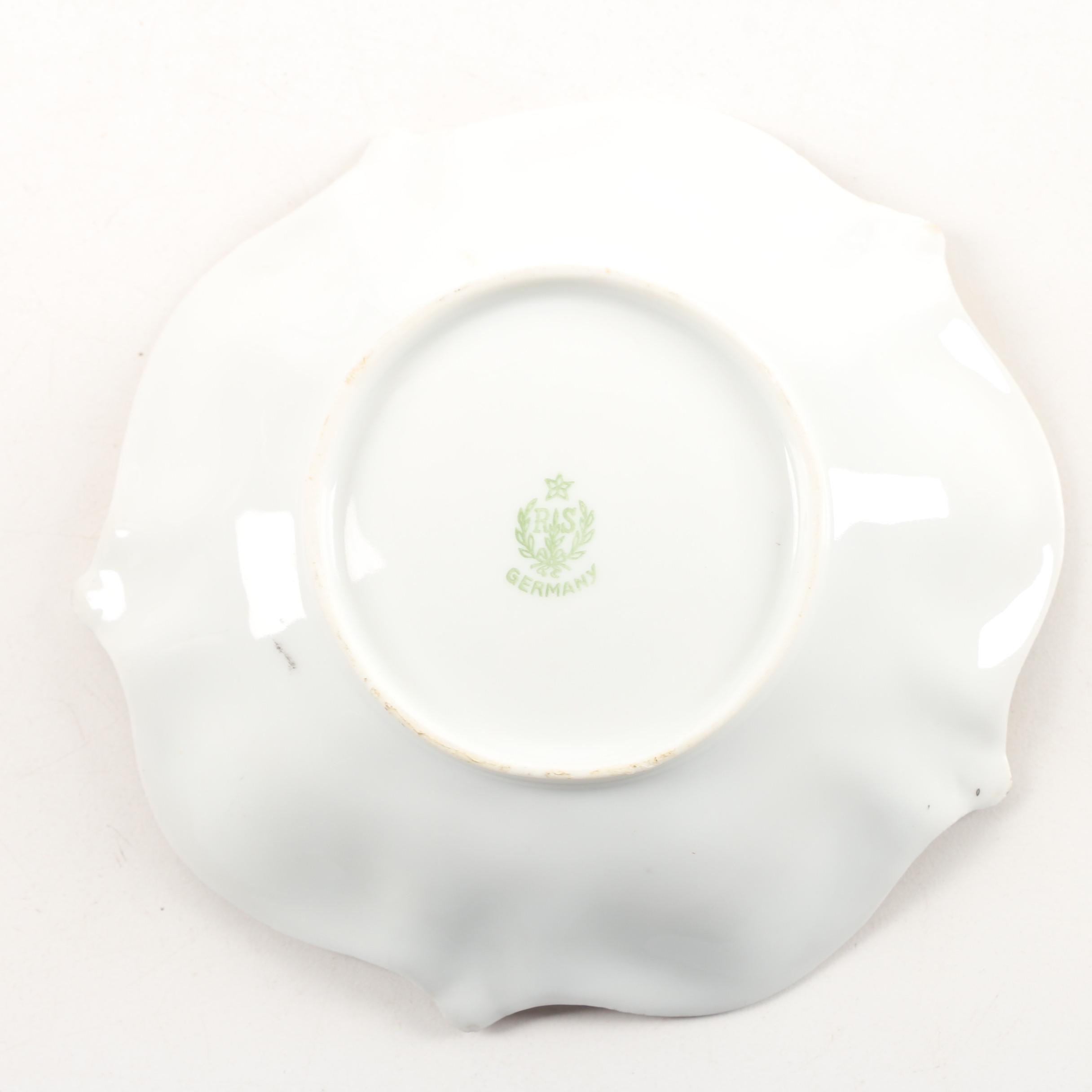 Vintage "RS Germany" Porcelain Bowls Including Pickard and Hand-Painted Tulips