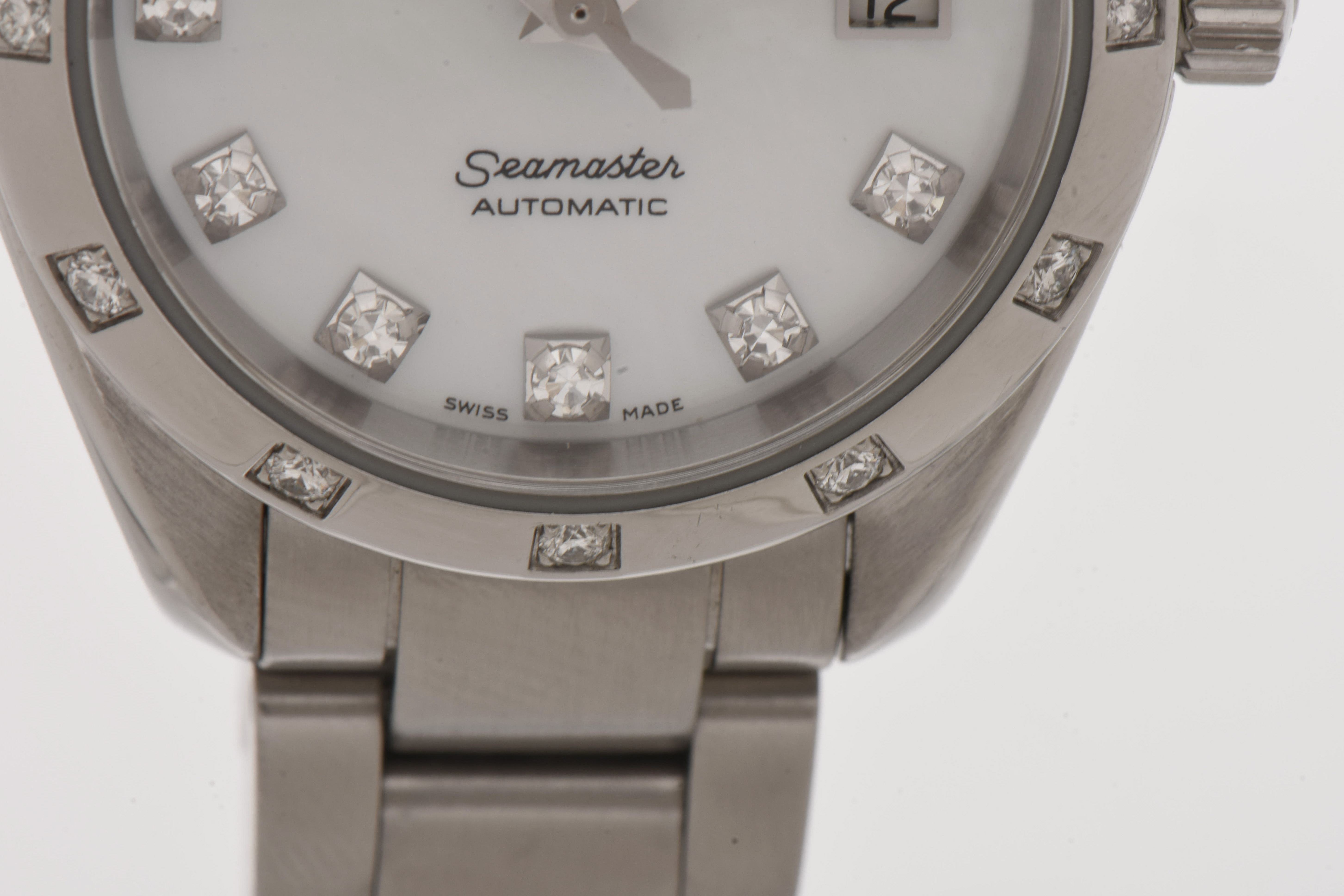 Omega Seamaster Aqua Terra Mother of Pearl Diamond Dial Steel Watch