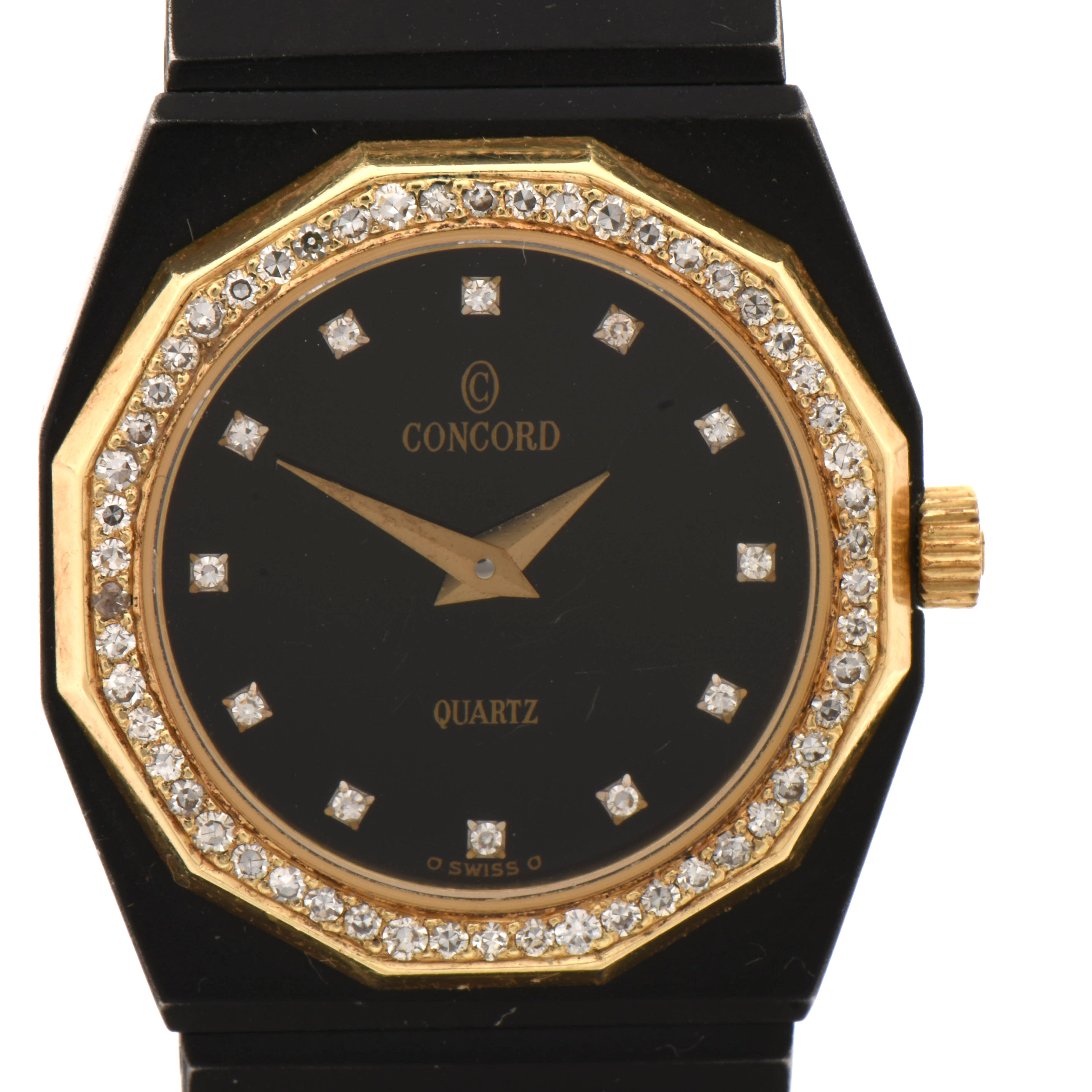 Concord Mariner Black Steel, 14K Yellow Gold 0.93 CTW Diamond Quartz Watch
