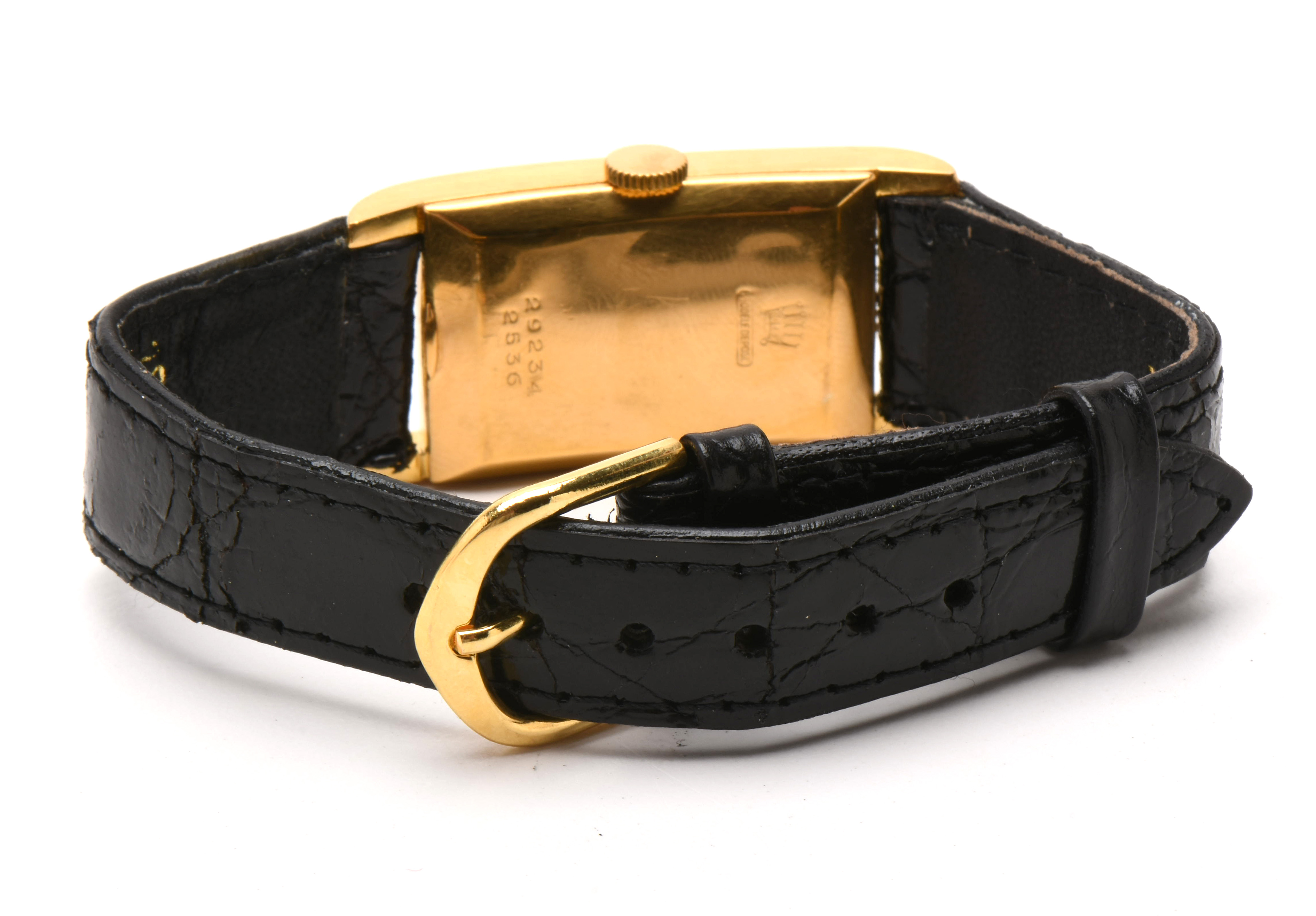 Early 20th Century Rolex 9K Yellow Gold Black Dial Watch