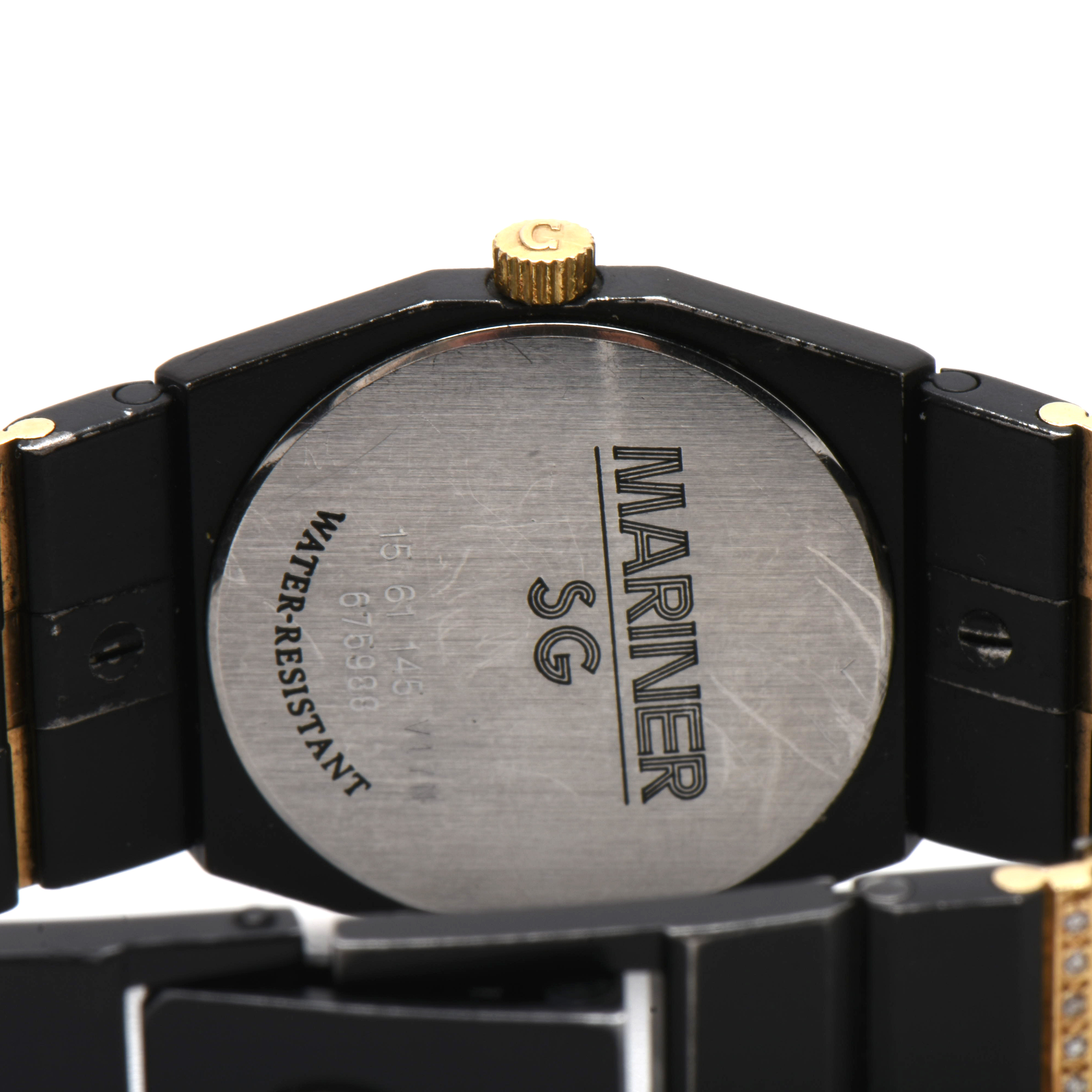 Concord Mariner Black Steel, 14K Yellow Gold 0.93 CTW Diamond Quartz Watch