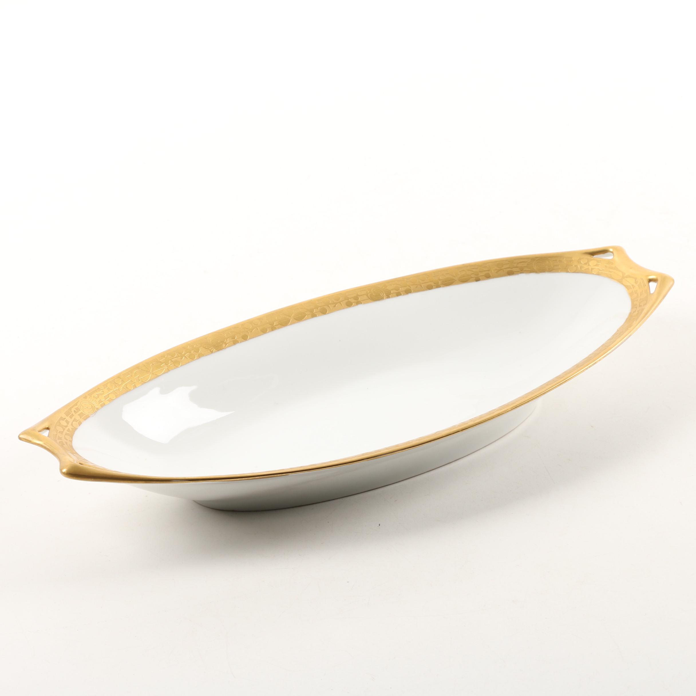 1925-39 Hutschenreuther Gilt Encrusted Porcelain Serving Bowl