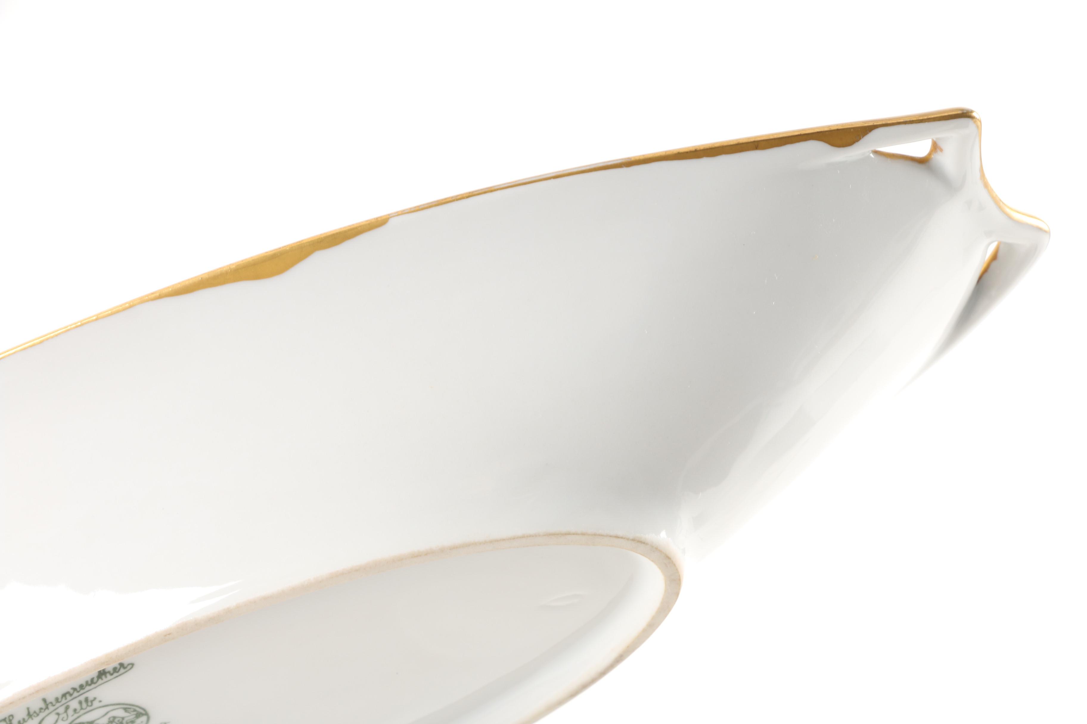 1925-39 Hutschenreuther Gilt Encrusted Porcelain Serving Bowl