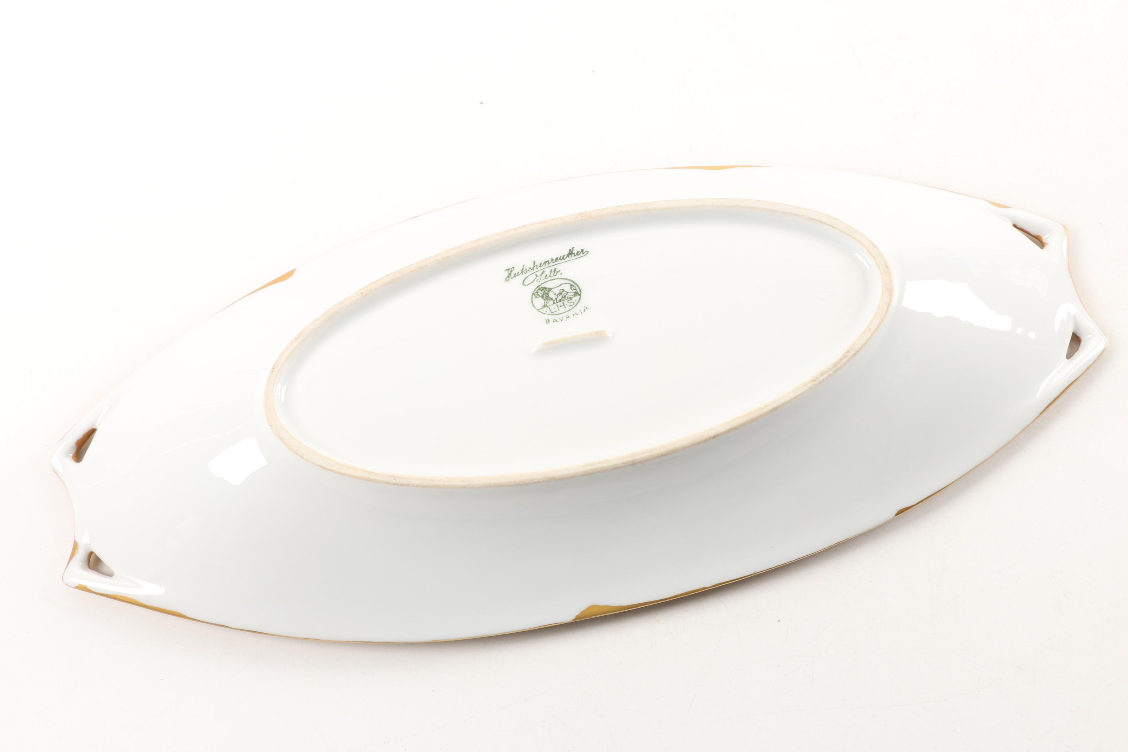 1925-39 Hutschenreuther Gilt Encrusted Porcelain Serving Bowl