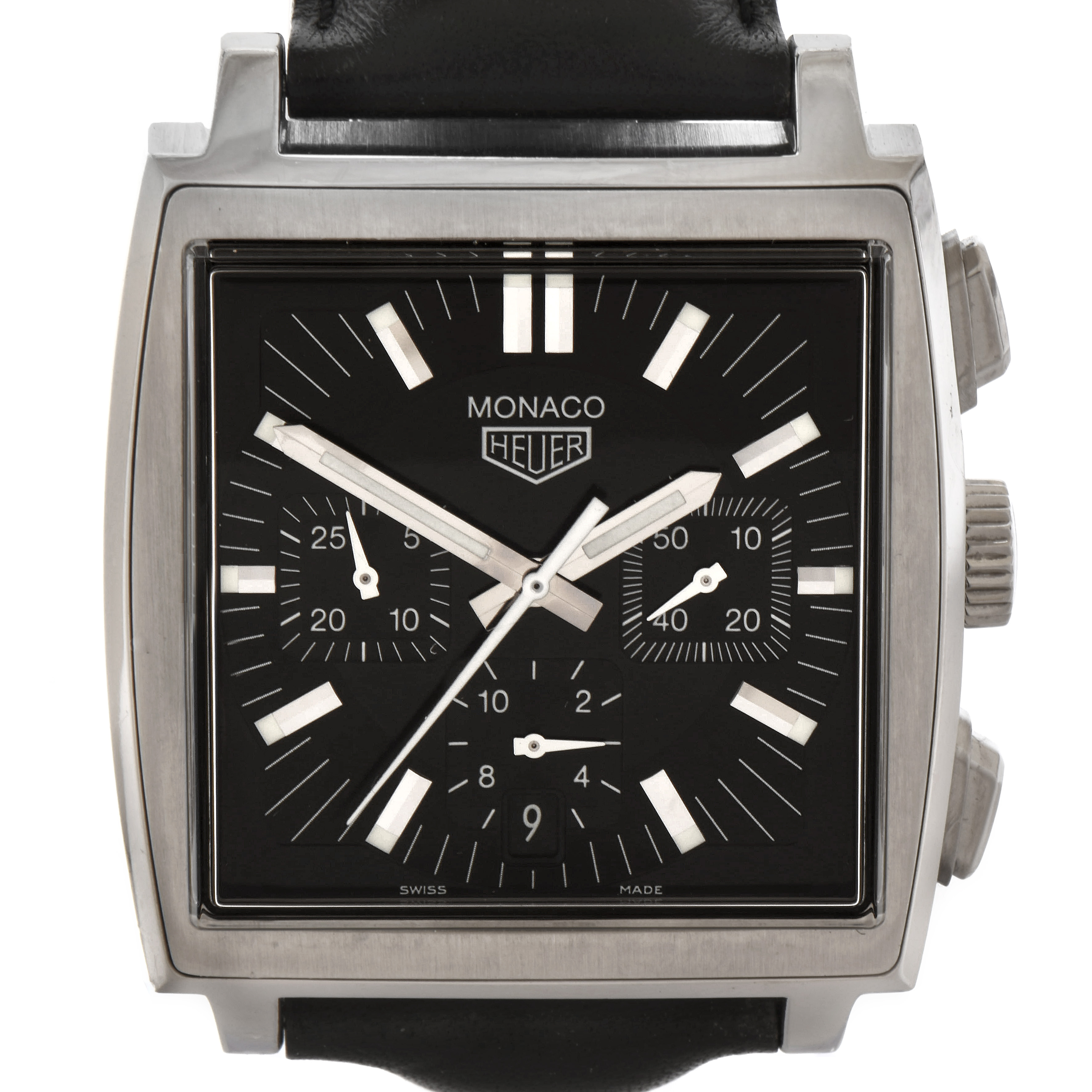 TAG Heuer Monaco Automatic Chronograph Black Dial Stainless Steel Watch