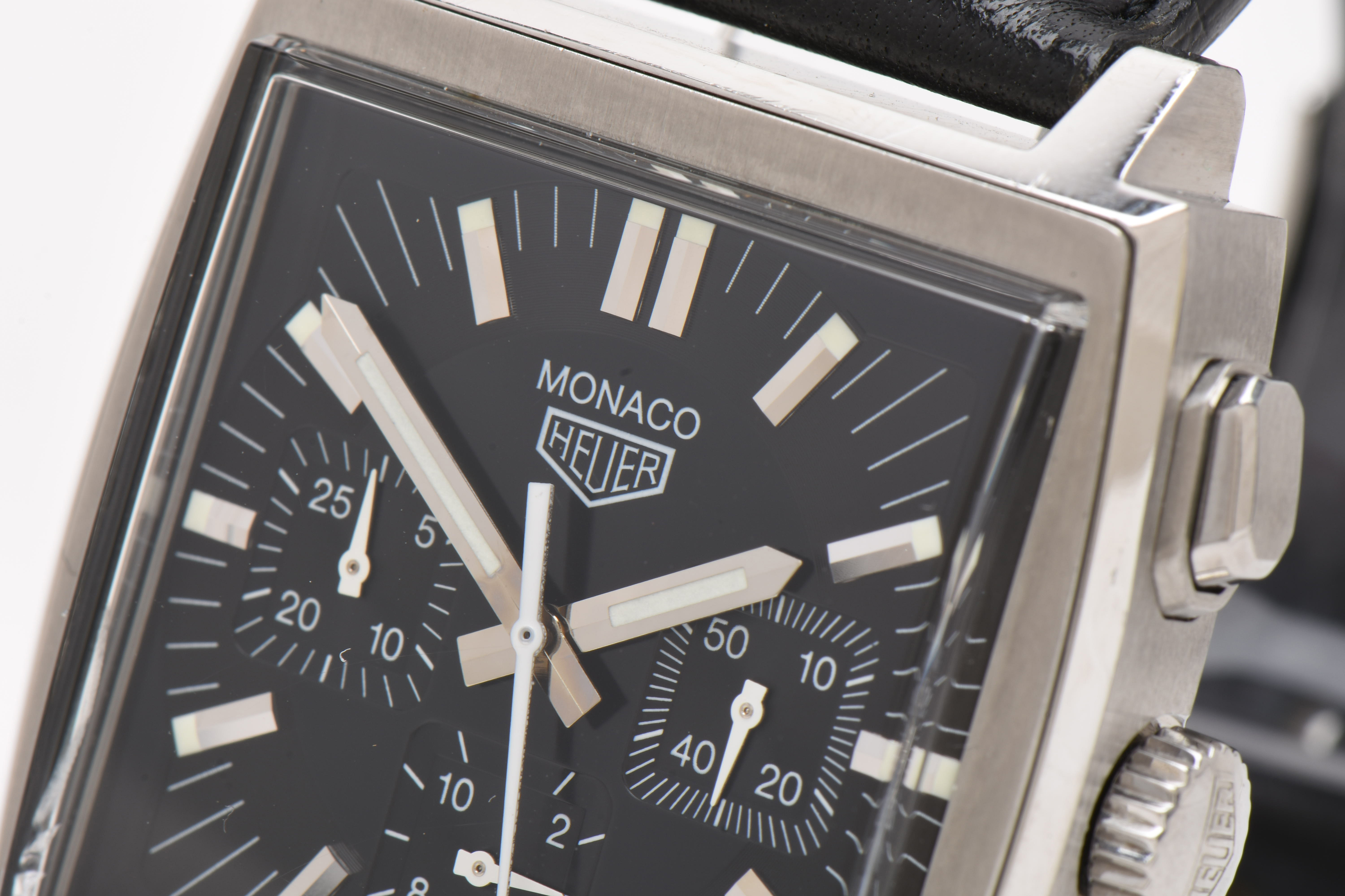 TAG Heuer Monaco Automatic Chronograph Black Dial Stainless Steel Watch