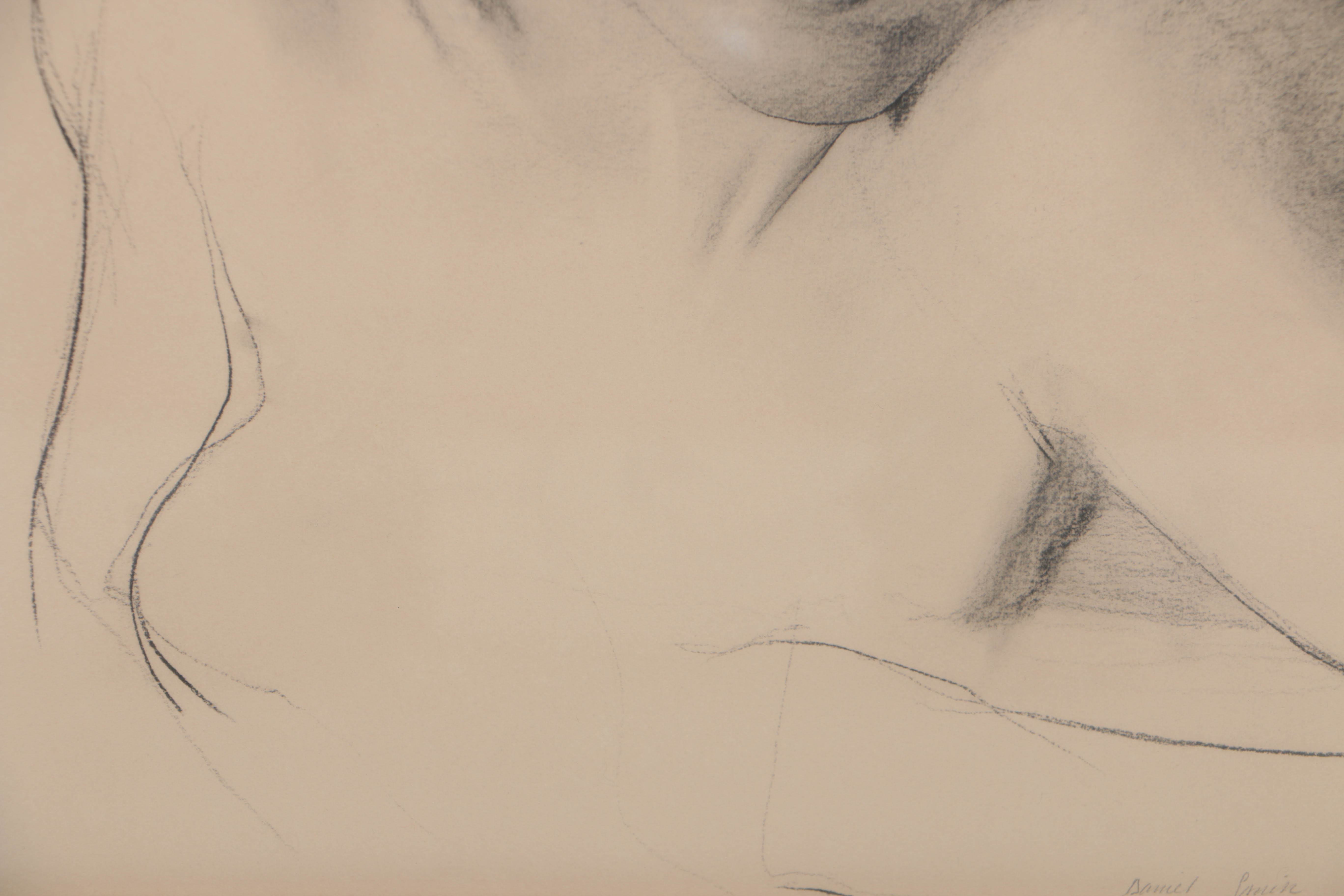 Daniel Sprick Charcoal and Conte Crayon on Paper "Young Girl with Bandana"