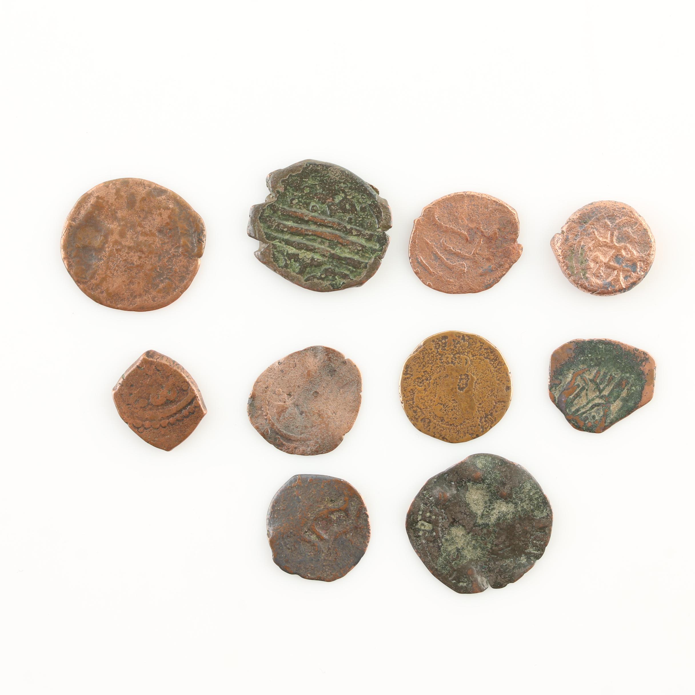Ten Medieval Era Bronze Coins
