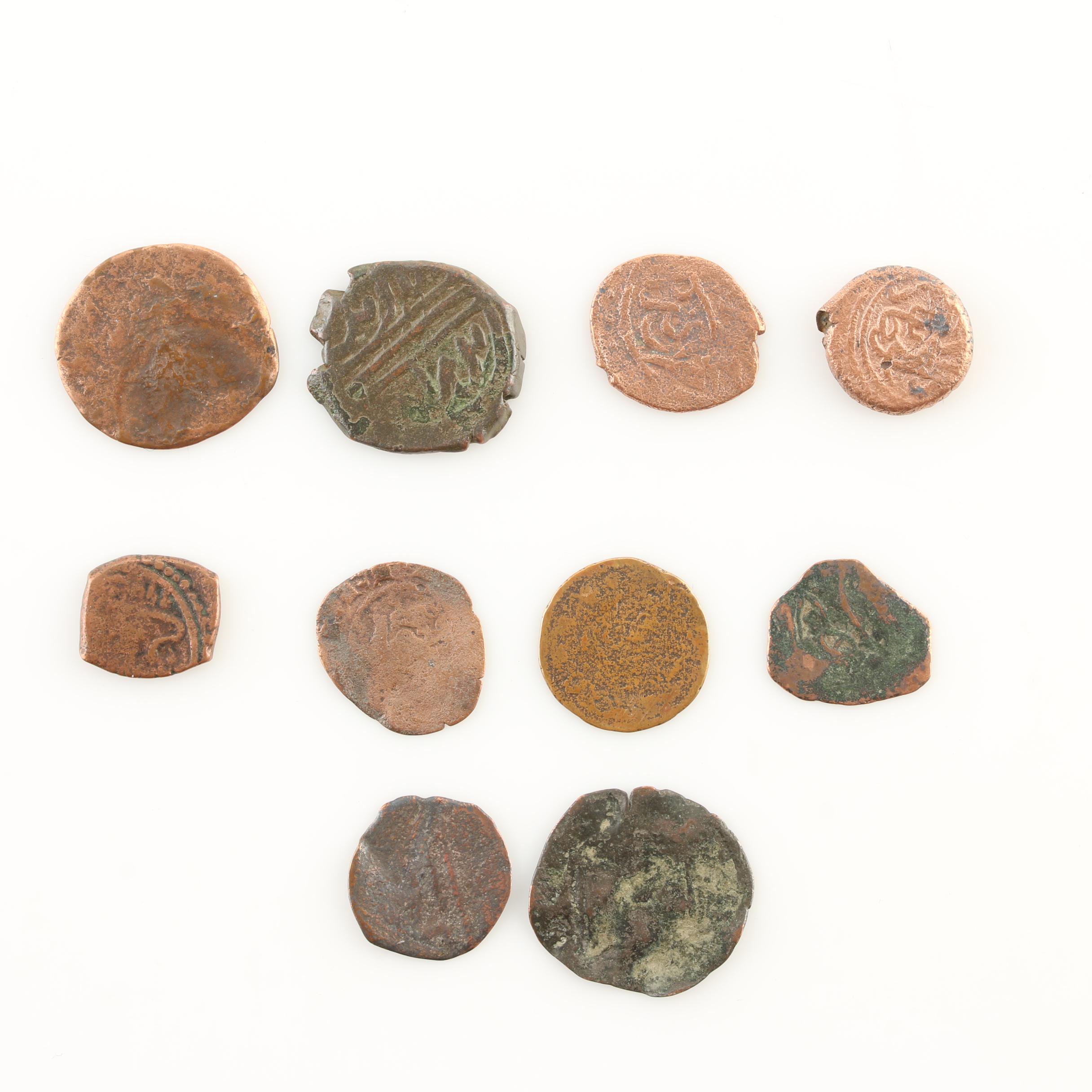 Ten Medieval Era Bronze Coins