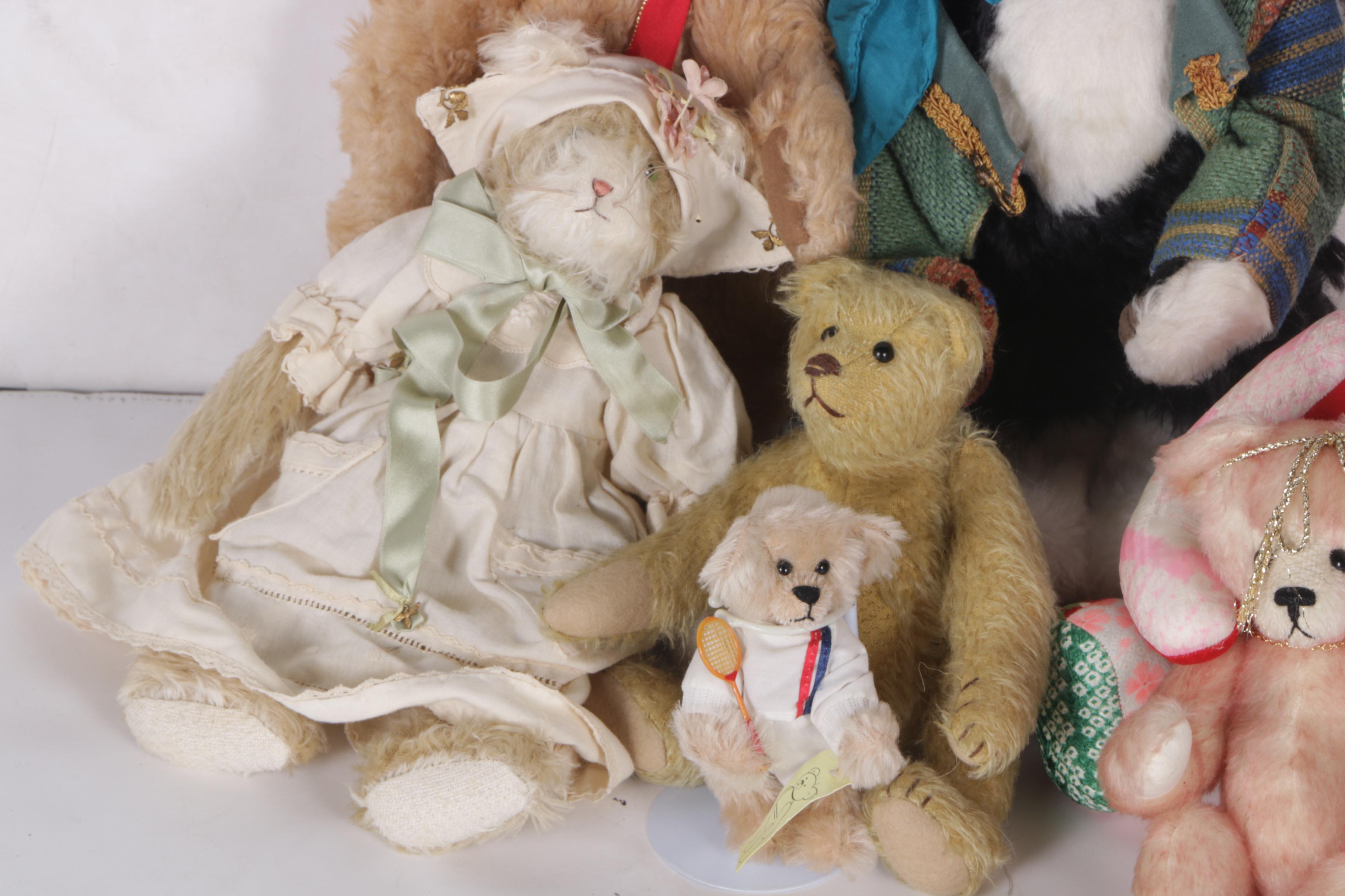 Vintage Teddy Bears and Plush Animals Featuring Bunnies by the Bay