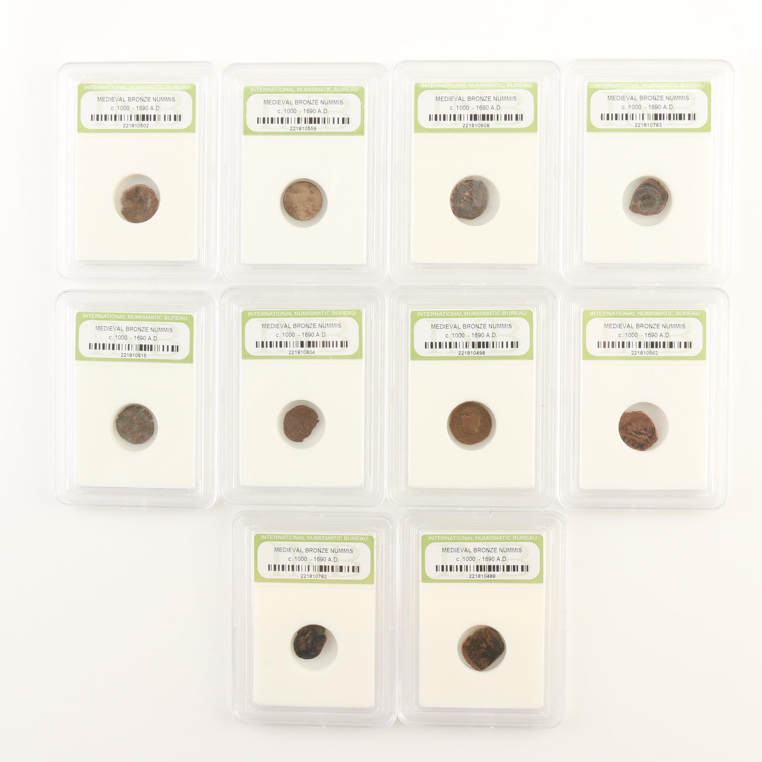 Ten Medieval Era Bronze Coins