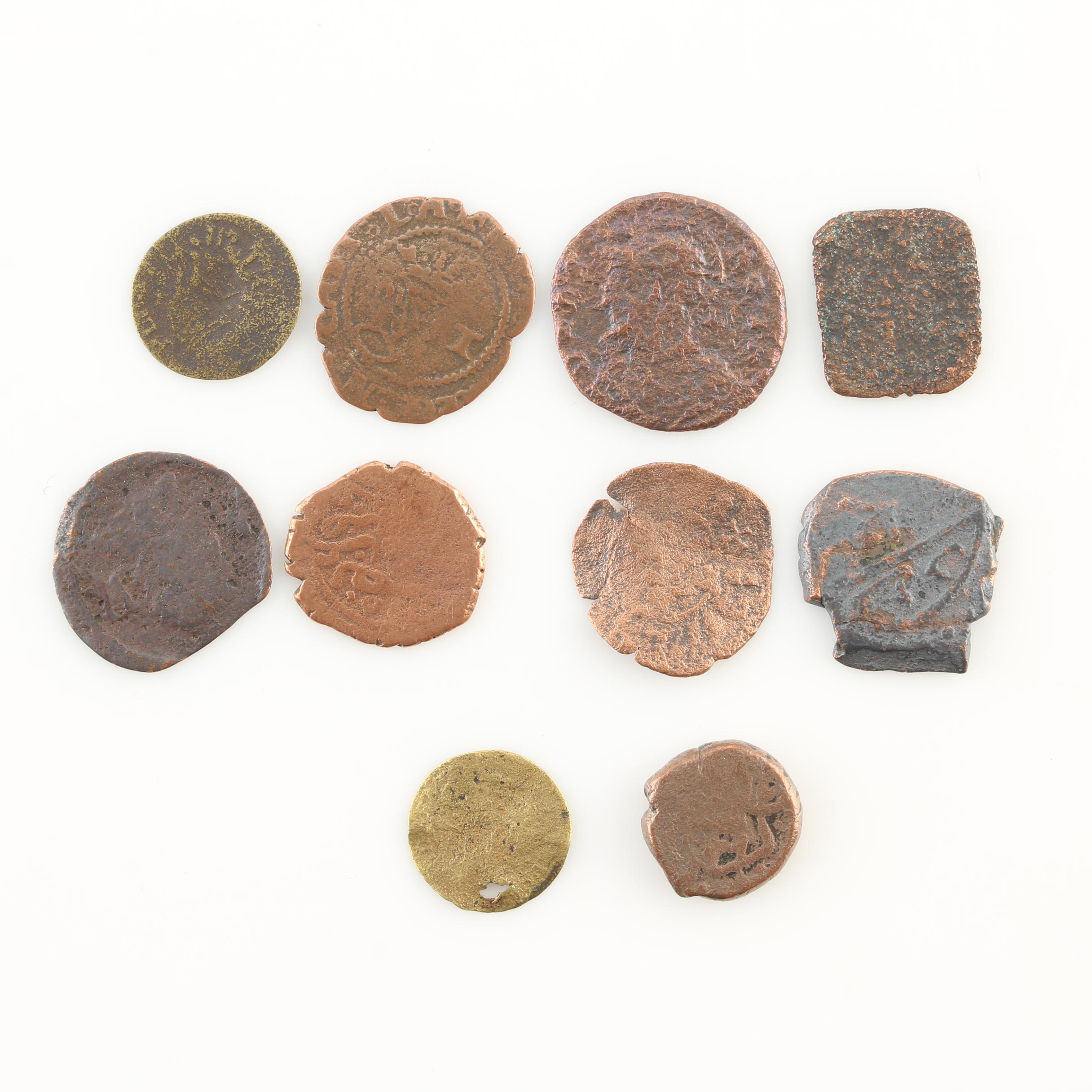 Ten Medieval Era Bronze Coins