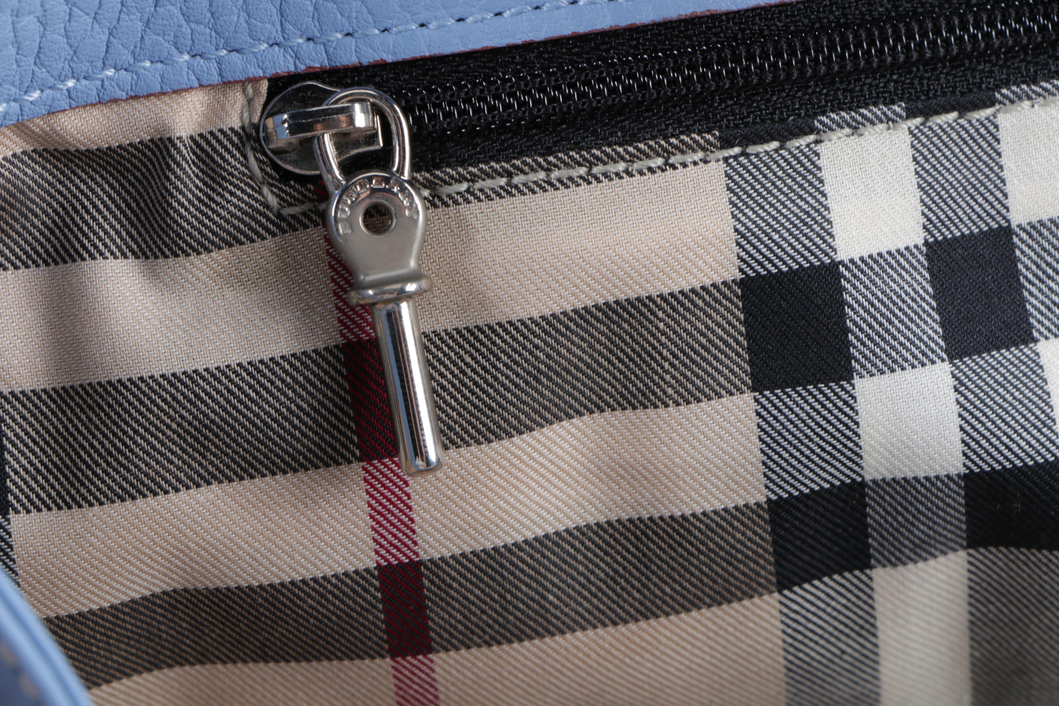 Burberry London Cornflower Blue Leather Handbag