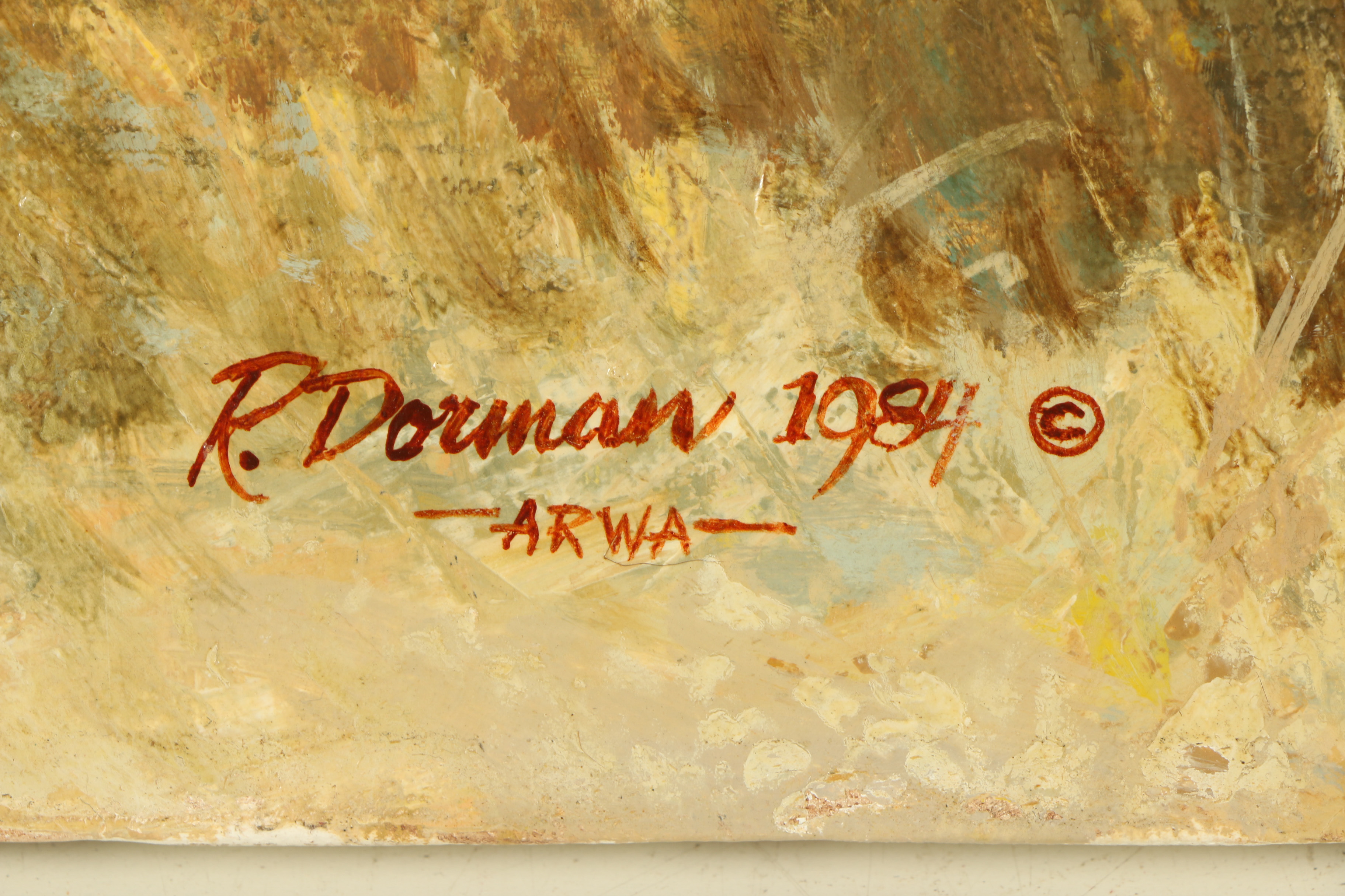 Robert Dorman Vintage Oil Painting of Horses