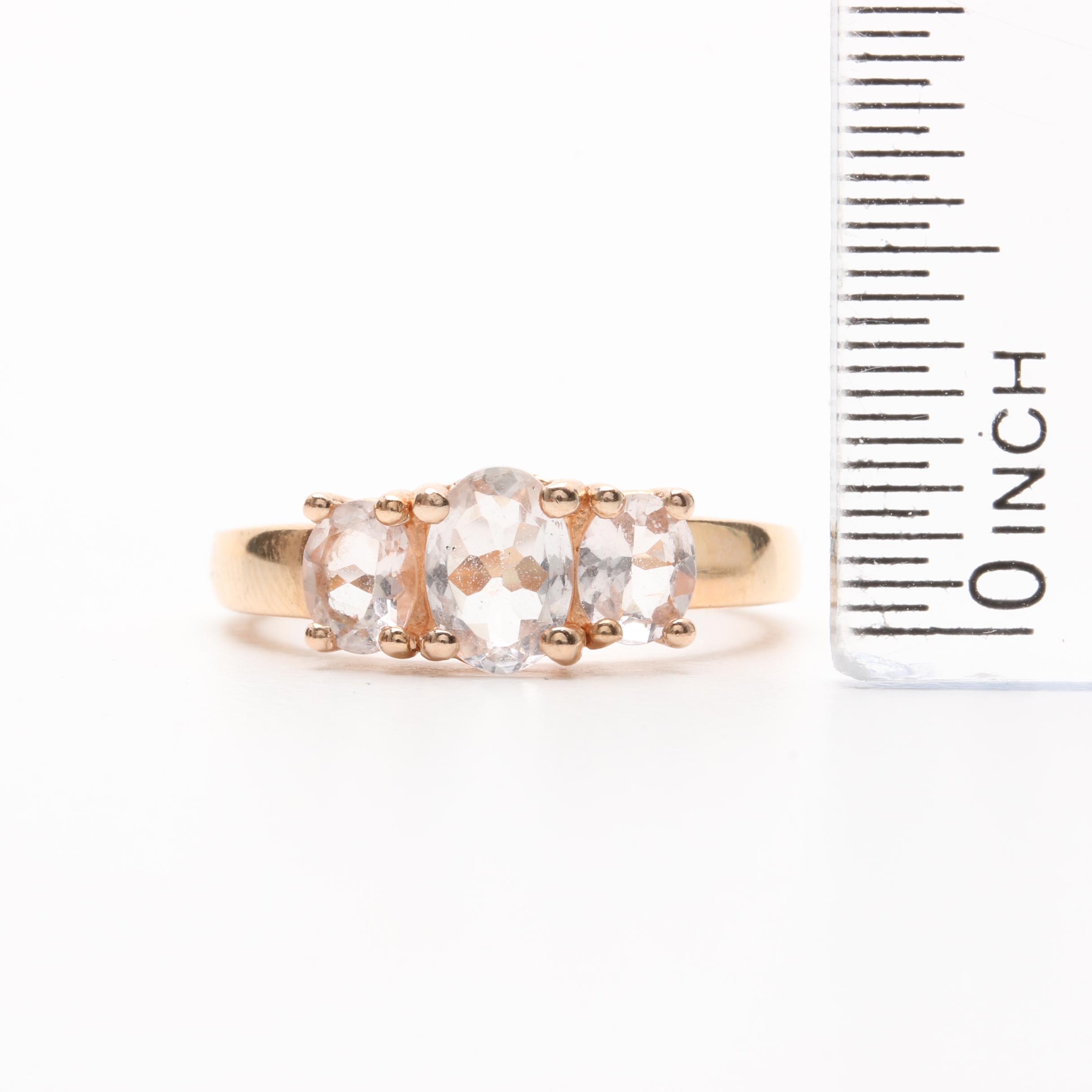 Sterling Silver Cubic Zirconia Rose Gold Tone Earrings and Ring