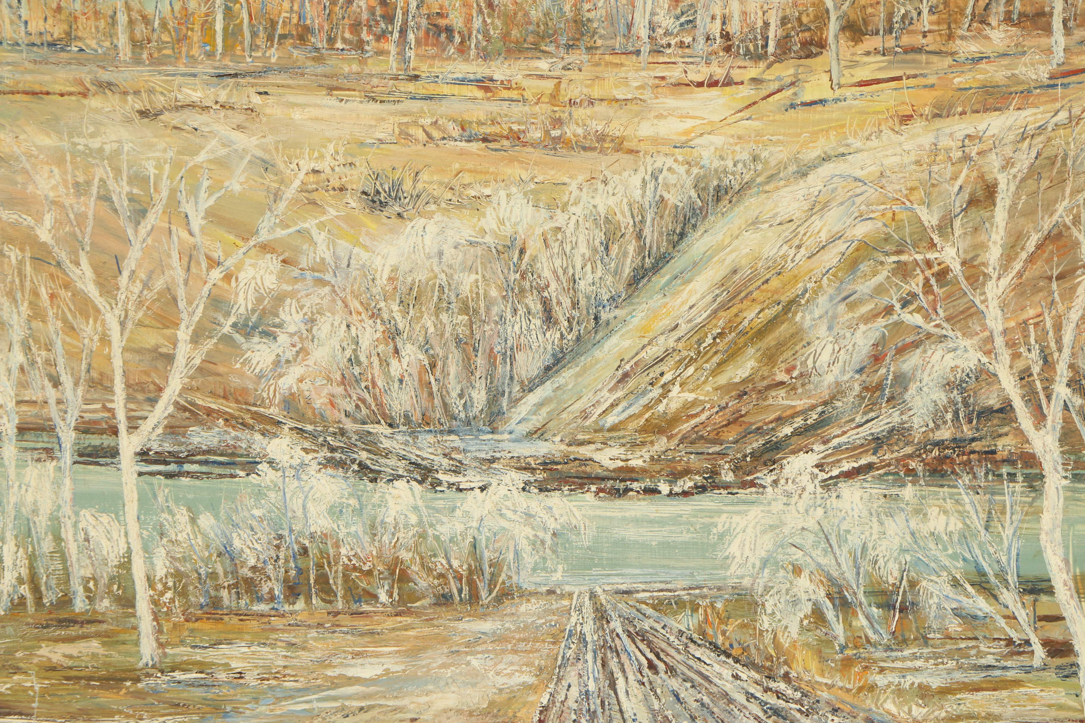 Polly Harrison Abstract Oil Painting of a Nature Scene