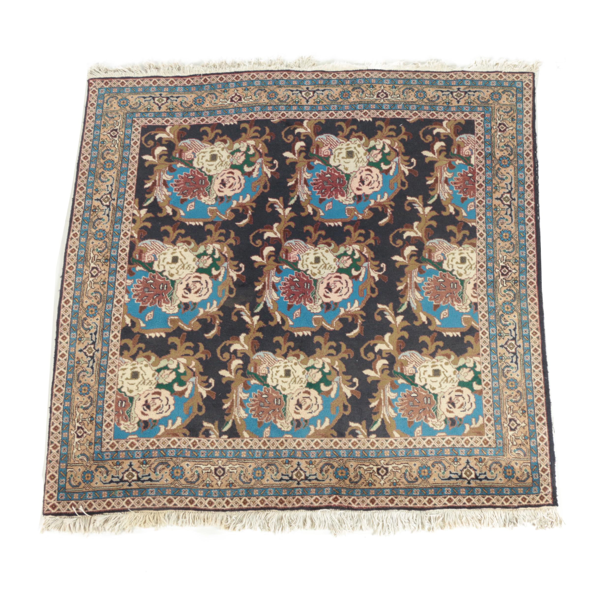 Hand-Knotted Persian Heriz "Rose" Wool Area Rug