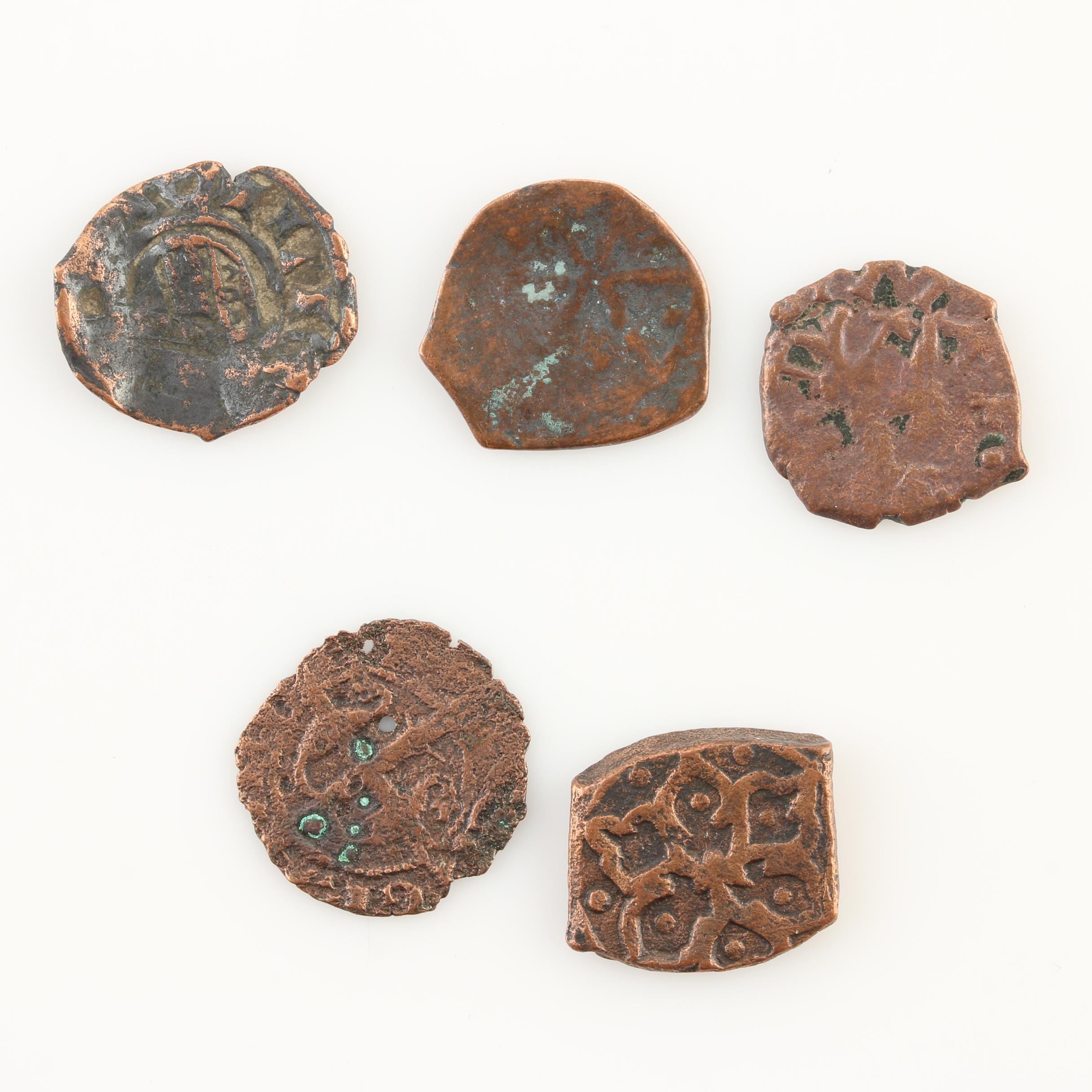 Five Medieval Era Bronze Coins