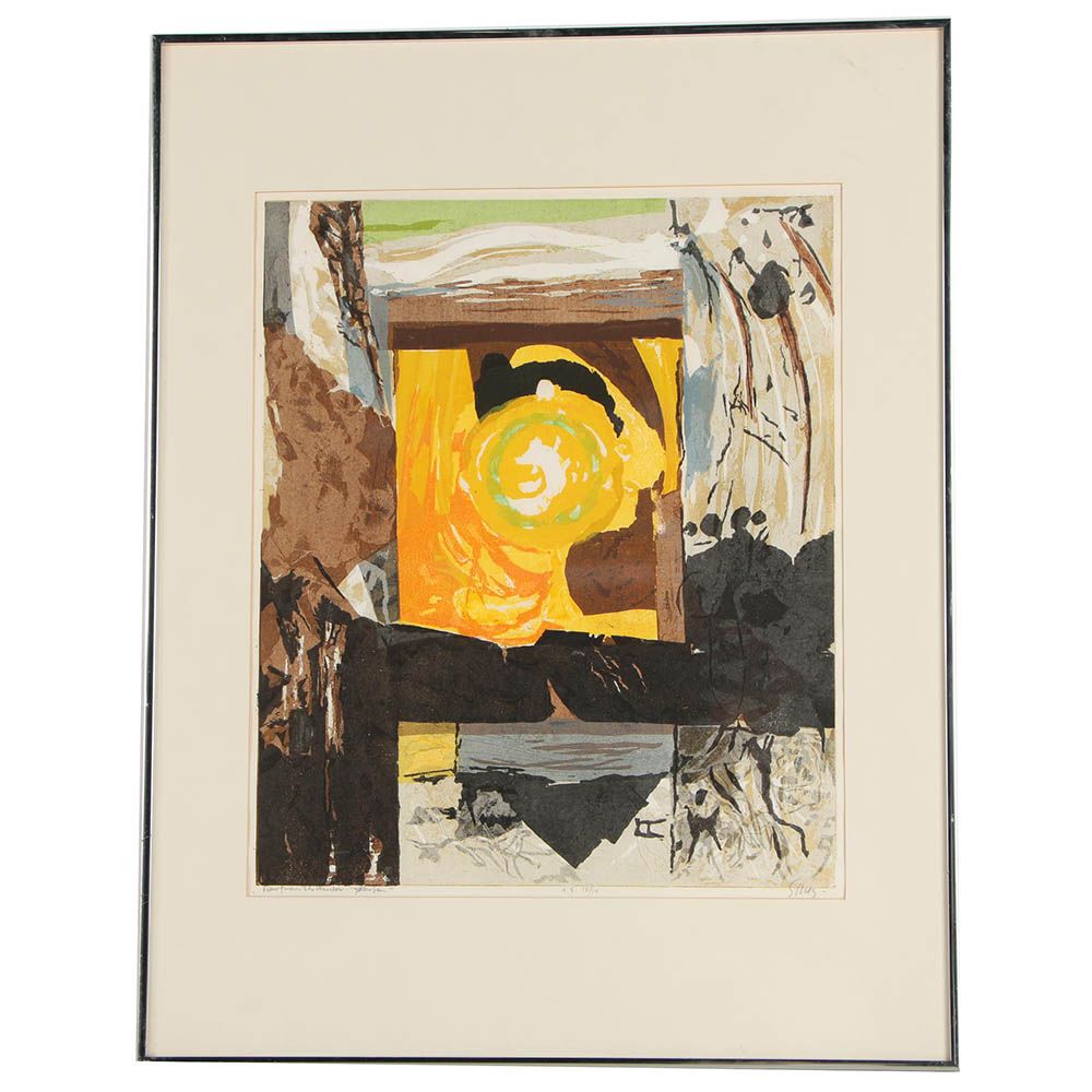 Seong Moy Relief Print "View from the Windows - Yellow Sun"