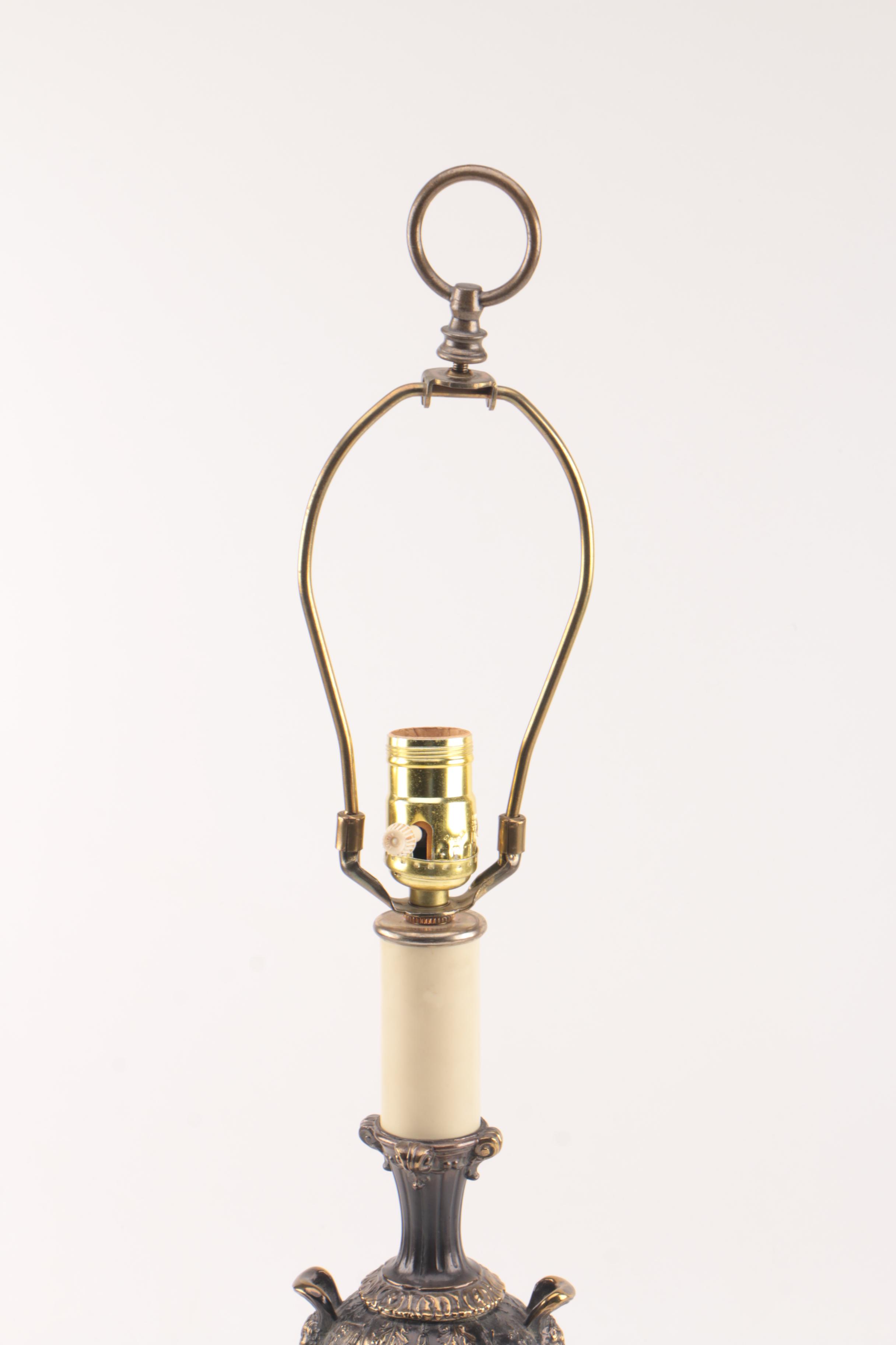 Greek Influenced Urn Shaped Candlestick Style Table Lamp