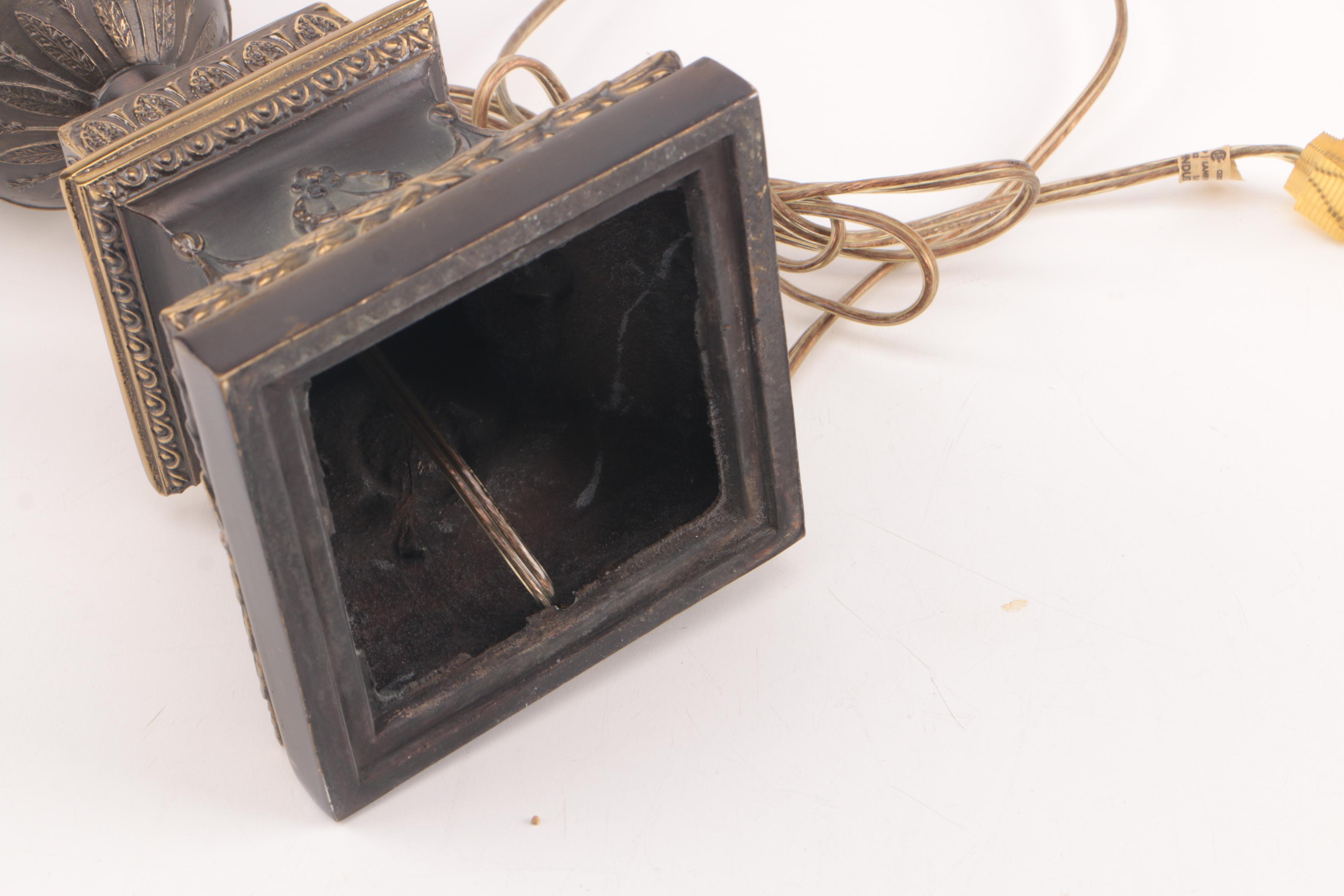 Greek Influenced Urn Shaped Candlestick Style Table Lamp