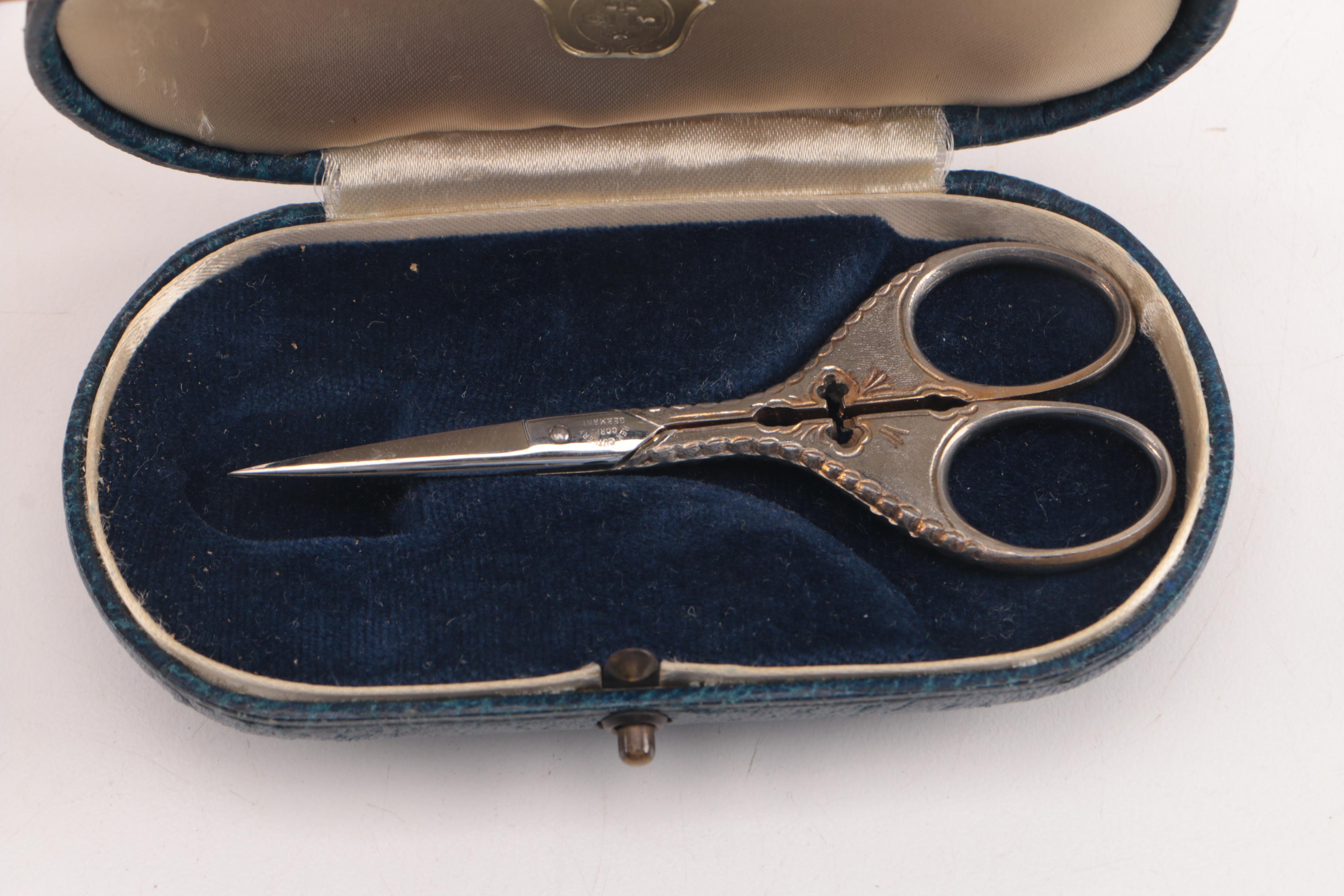 Henckels, Gingher, Rex Cutlery and Other Scissors and Padlocks in Travel Kit