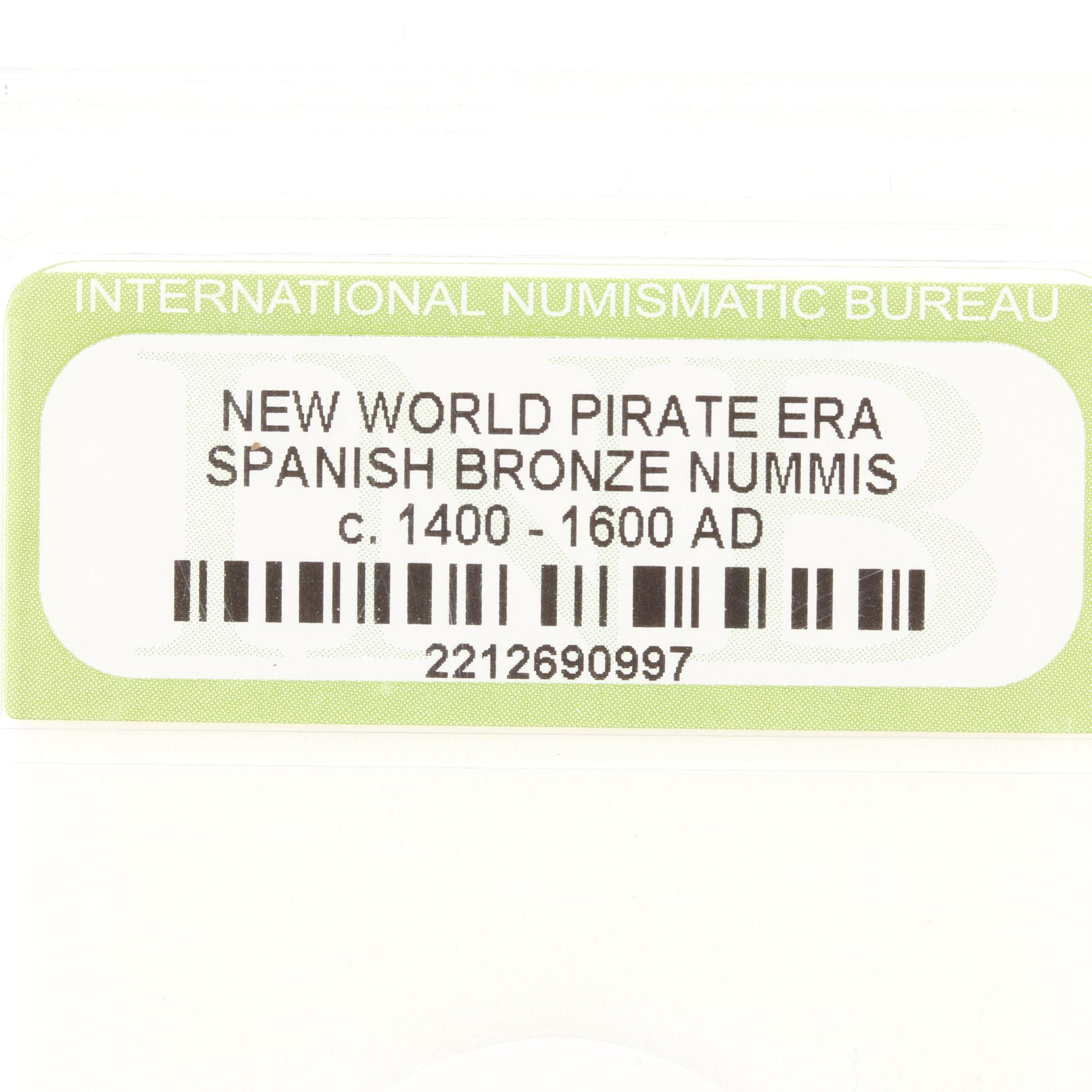 Five New World Pirate Era Spanish Bronze Coins