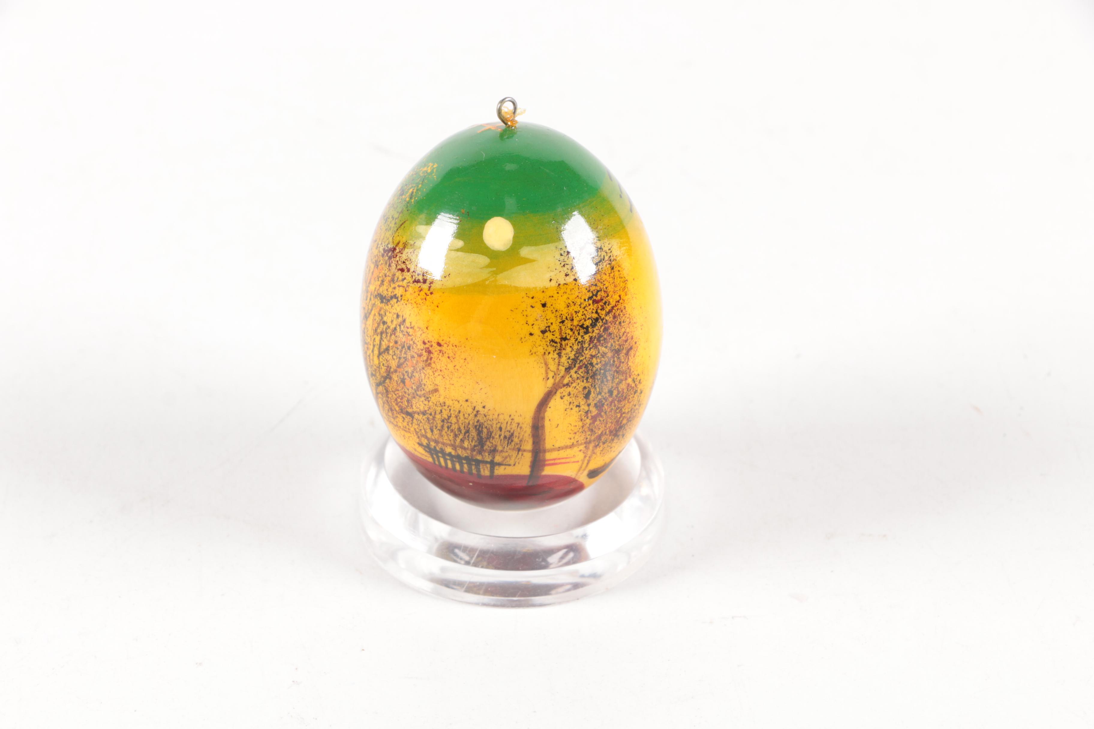 Decorative Hand-Painted Egg Figurines and Trinket Box including Kashmir