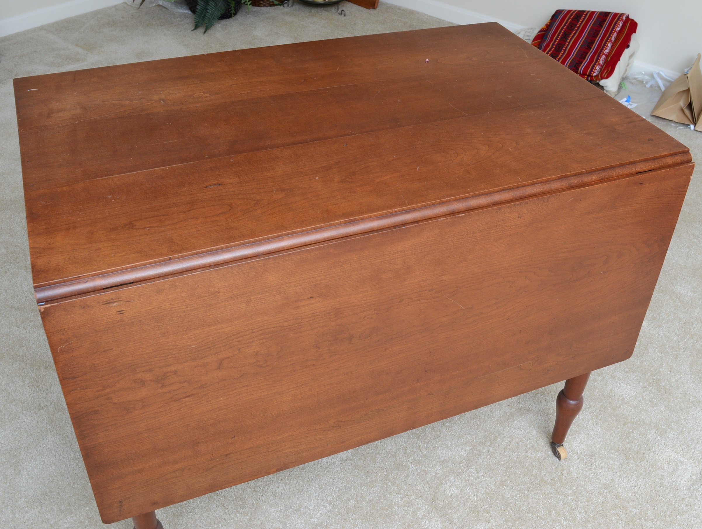 Antique Cherry Wood Drop Leaf Table