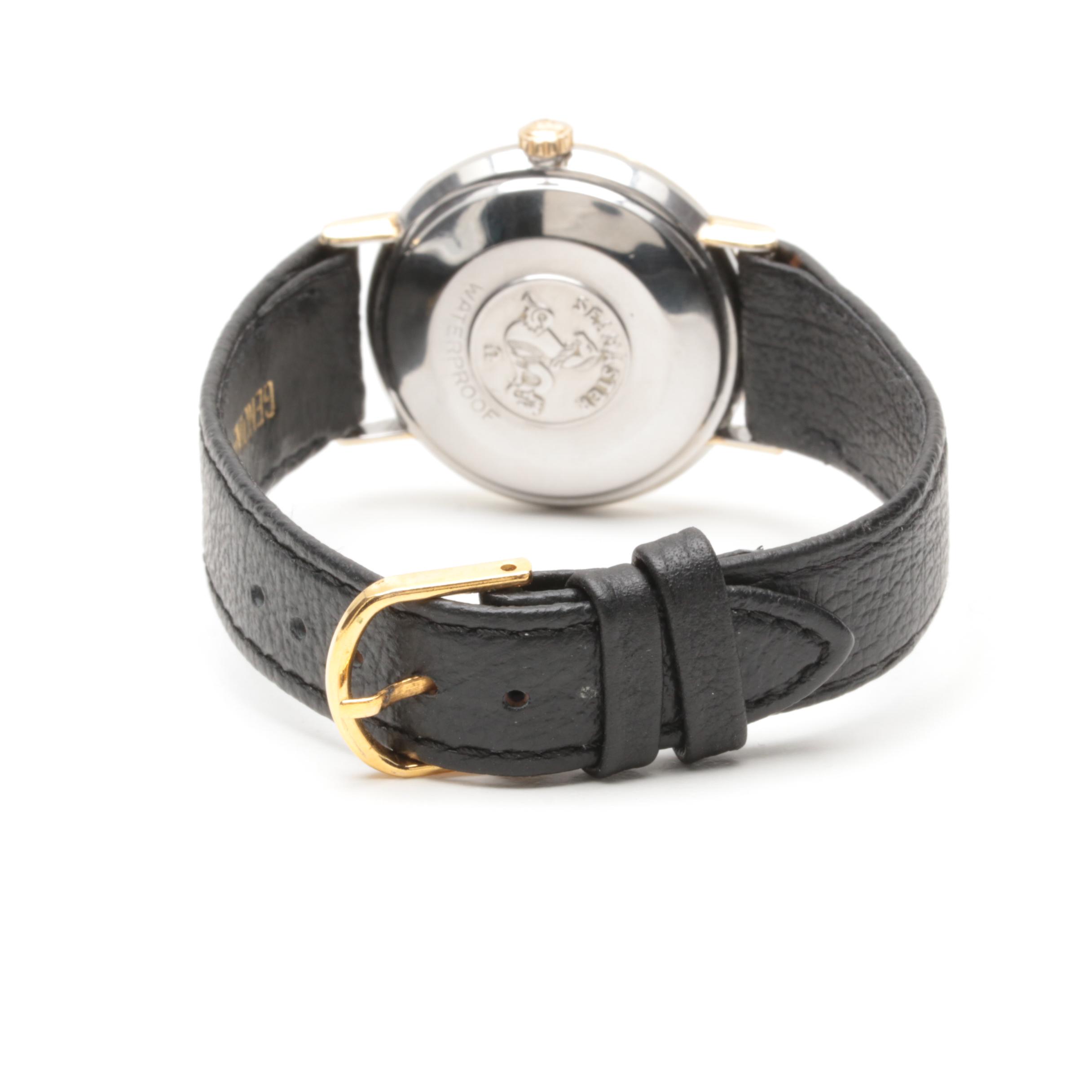 Omega Automatic Seamaster Stainless Steel and Leather Watch