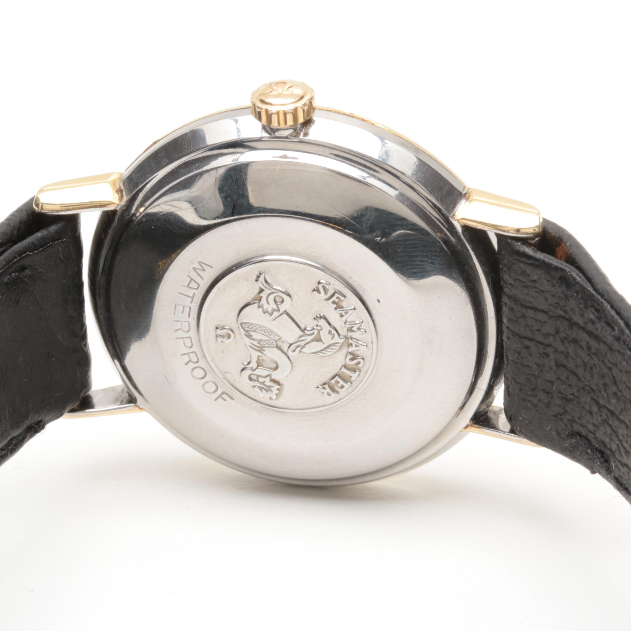 Omega Automatic Seamaster Stainless Steel and Leather Watch