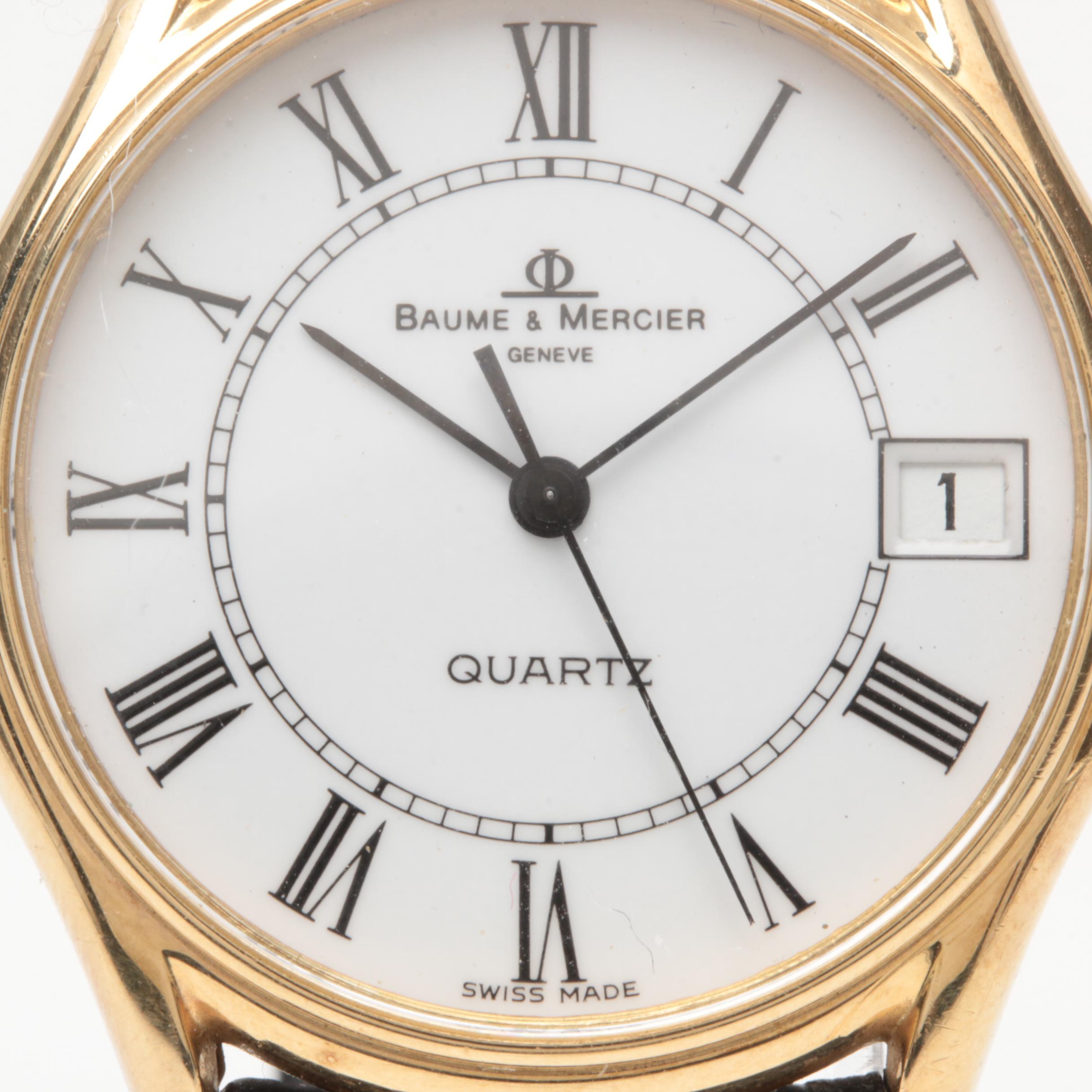 Baume & Mercier 14K Yellow Gold and Leather Watch