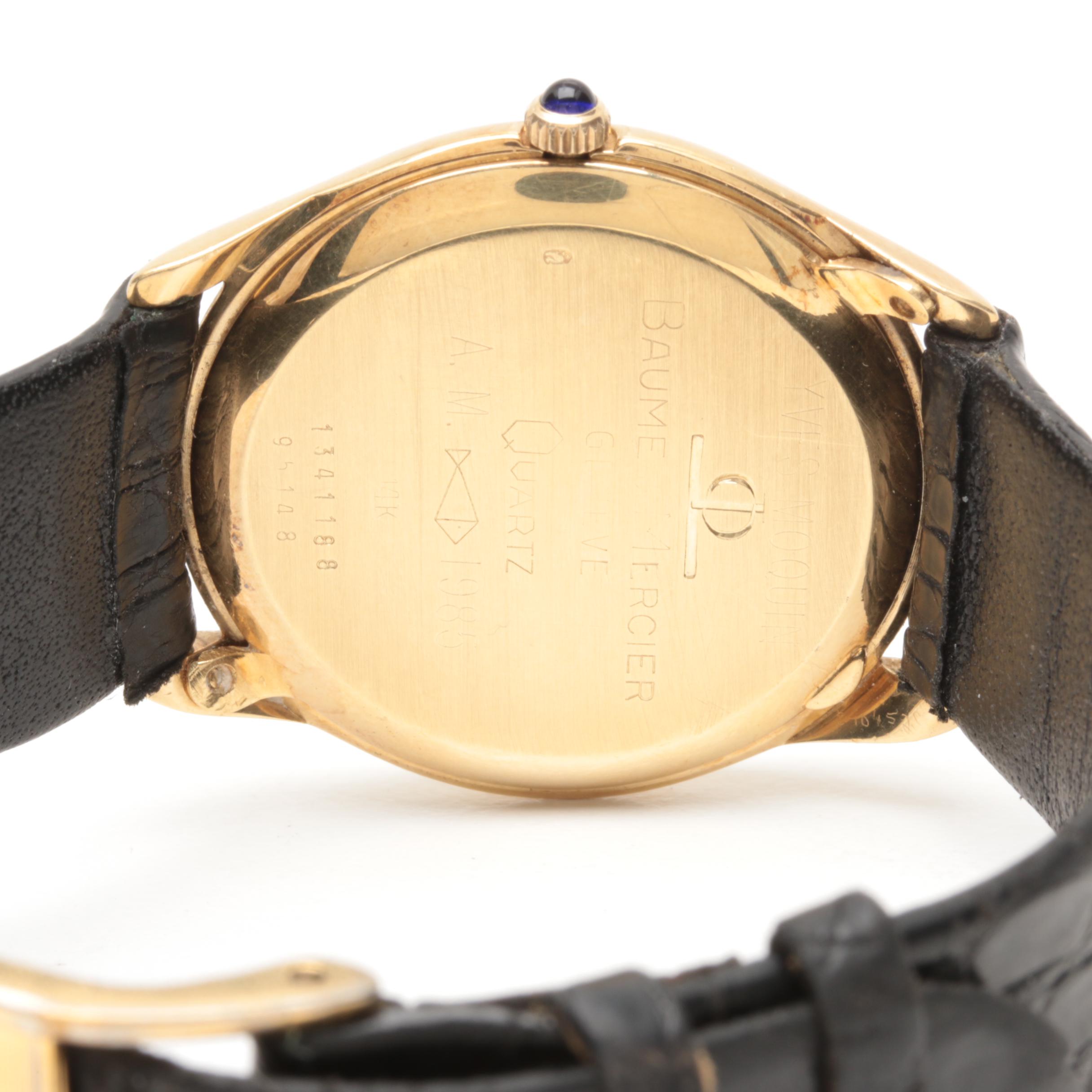 Baume & Mercier 14K Yellow Gold and Leather Watch