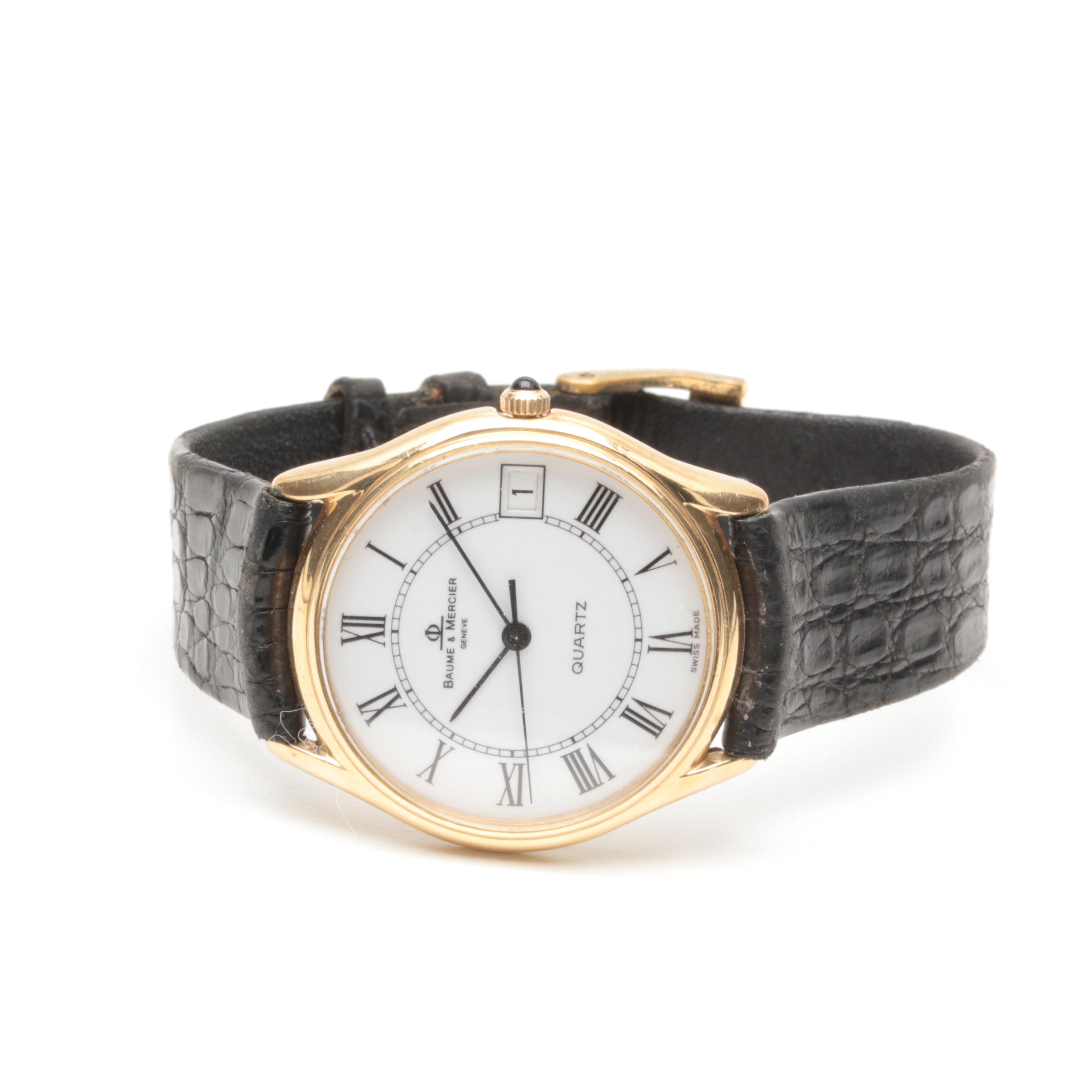 Baume & Mercier 14K Yellow Gold and Leather Watch