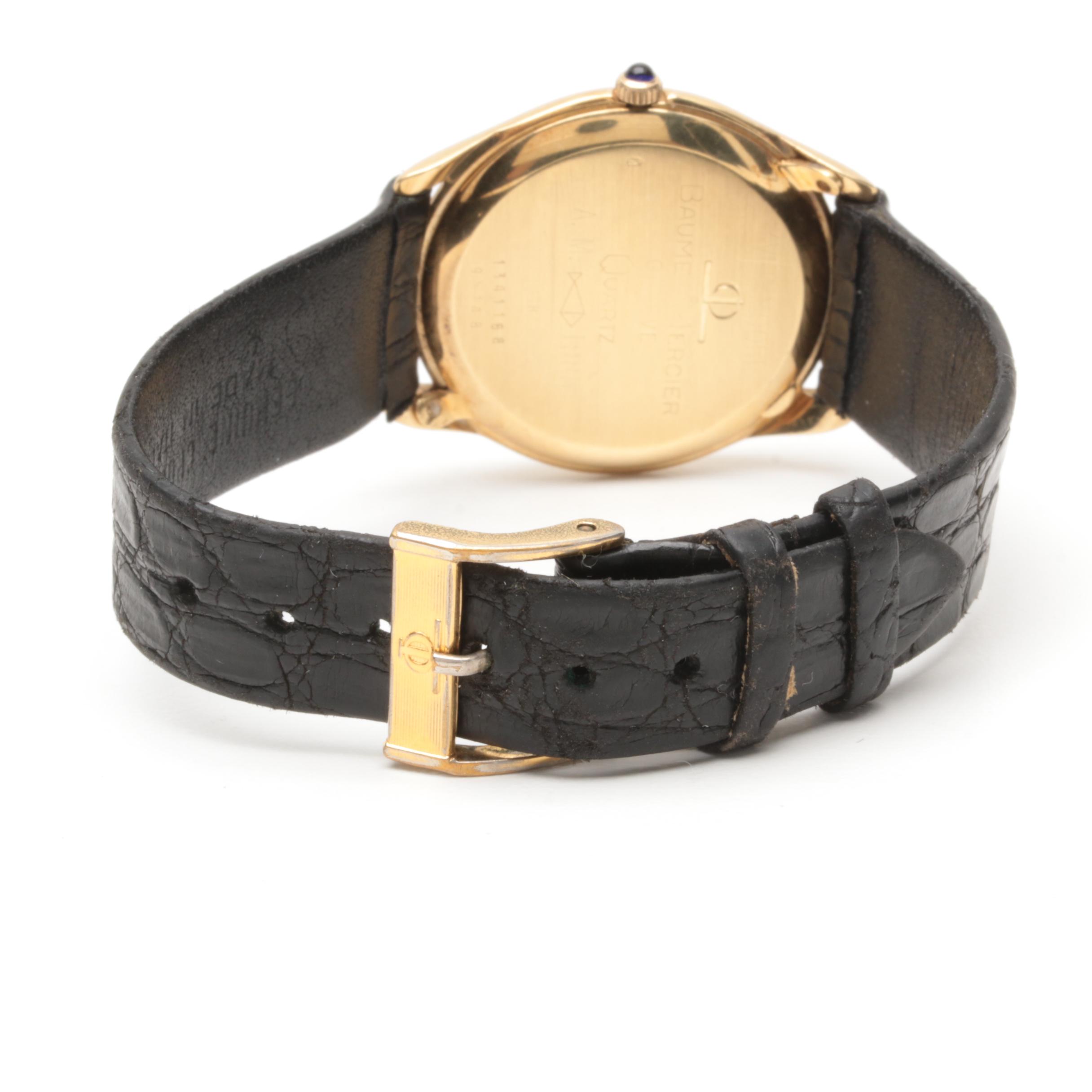 Baume & Mercier 14K Yellow Gold and Leather Watch