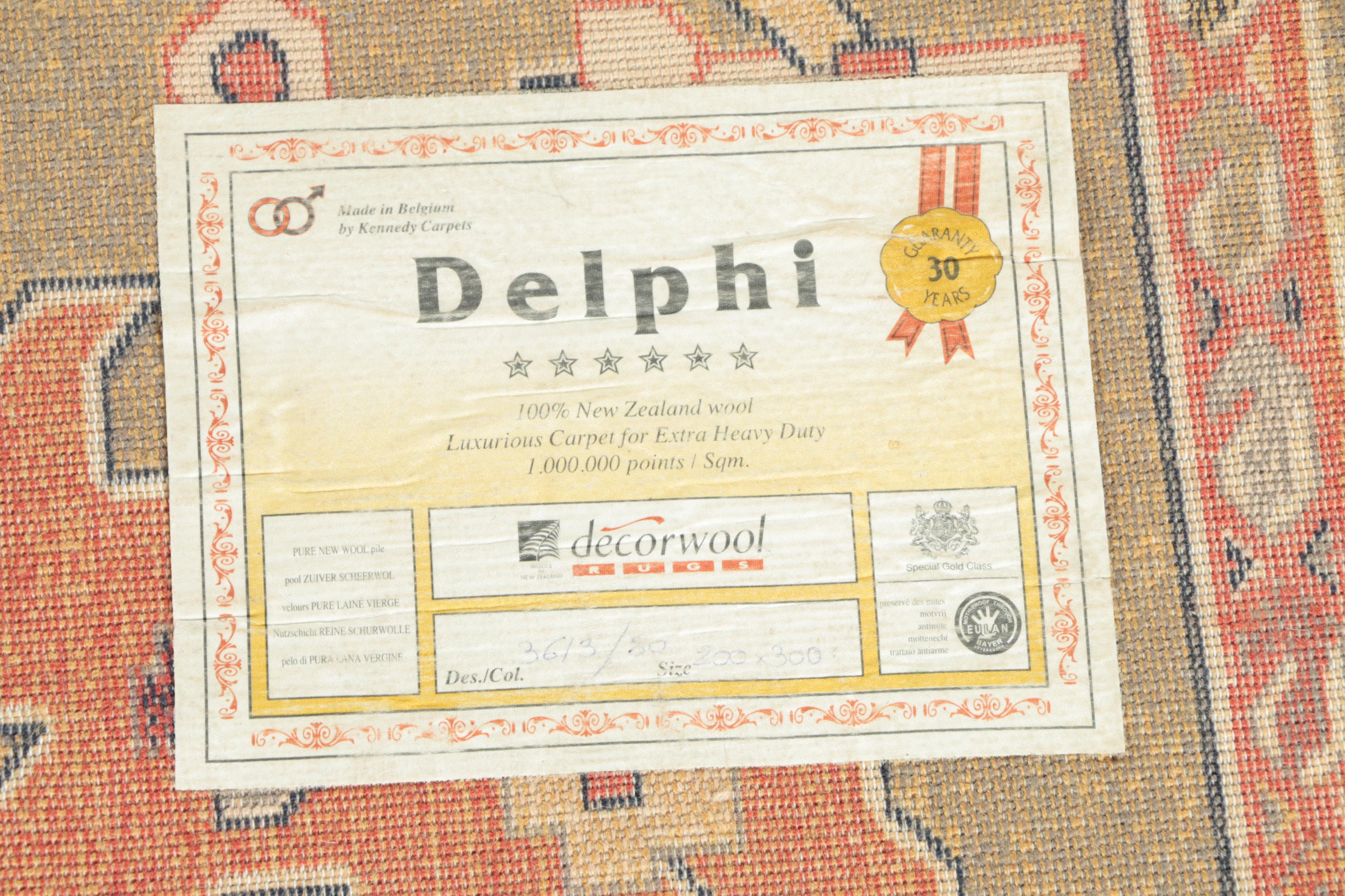 Power-Loomed Belgian "Delphi" Carved Wool Area Rug by Kennedy Carpets